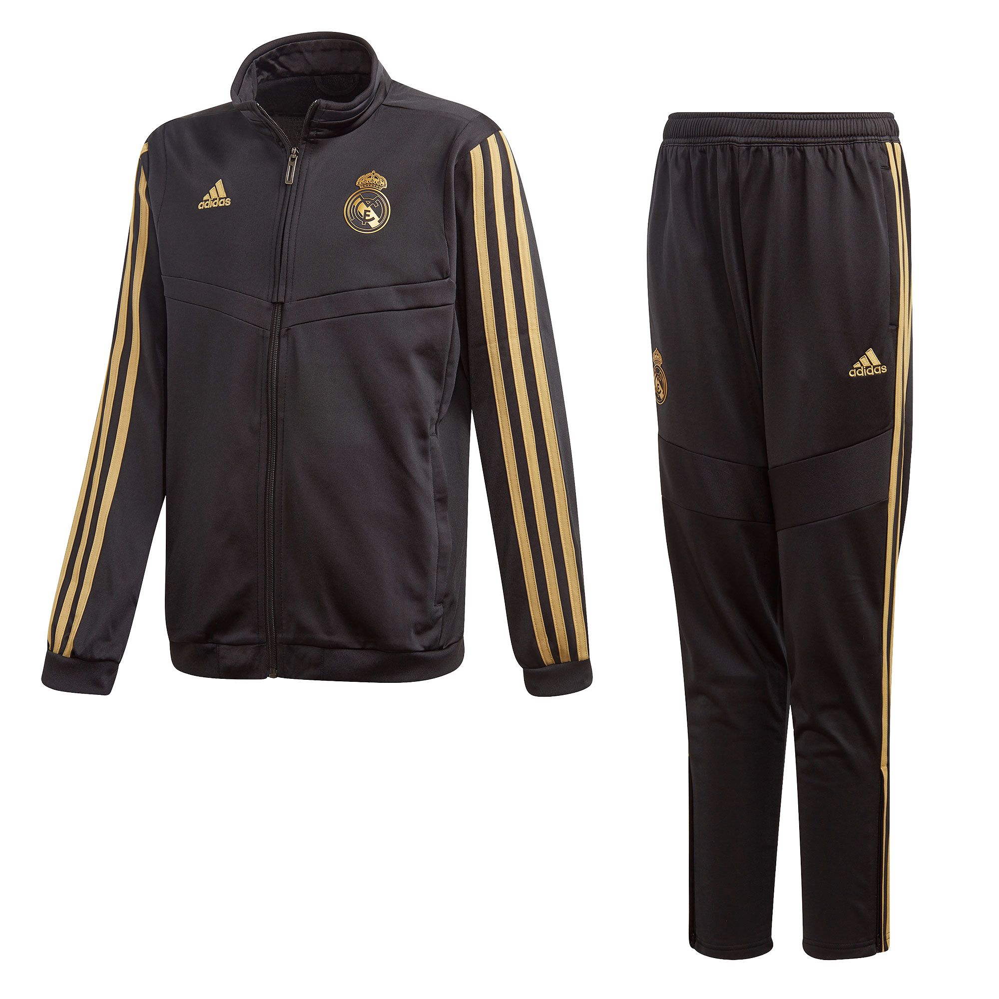 Chándal de Paseo Real Madrid 2019/2020 Junior Negro Dorado - Fútbol Factory