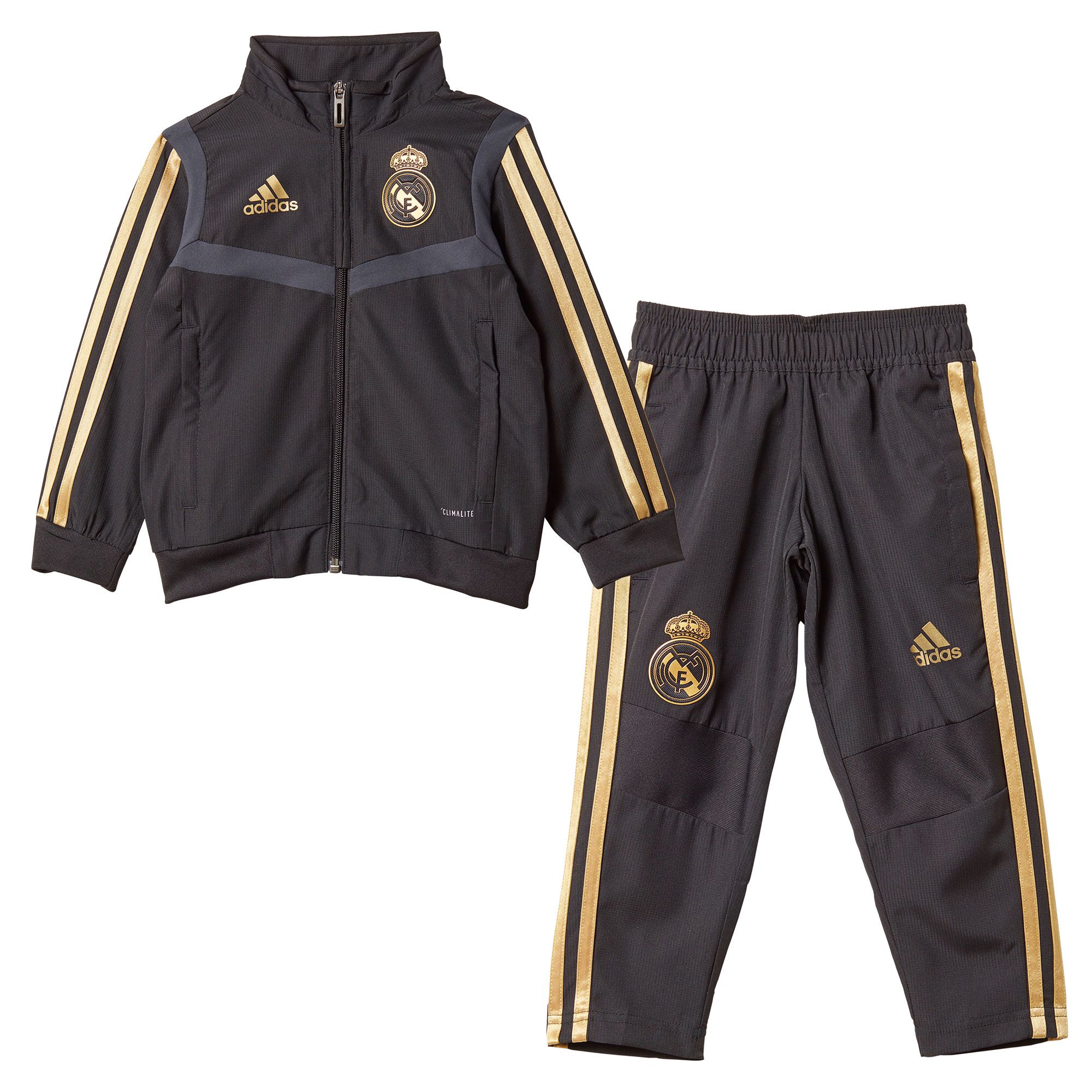 Chándal de Paseo Real Madrid 2019/2020 Junior Negro Dorado - Fútbol Factory