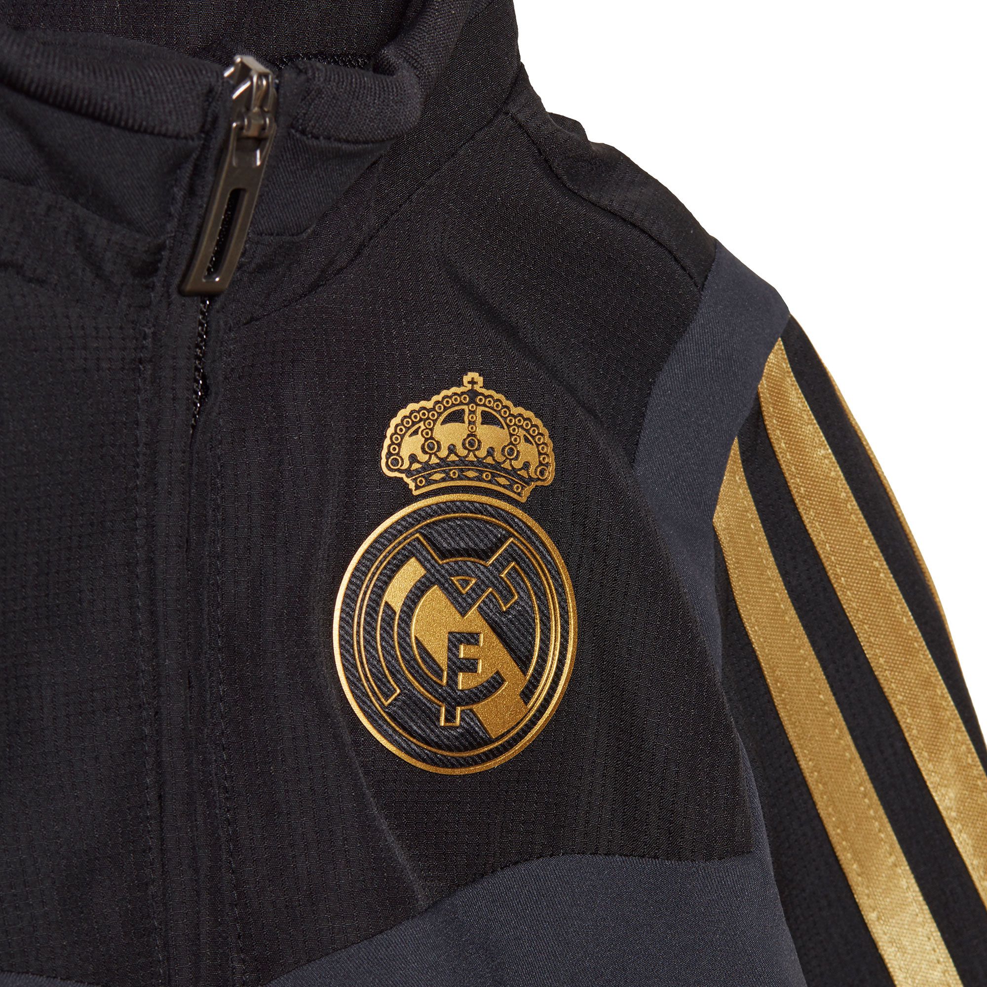 Chándal de Paseo Real Madrid 2019/2020 Junior Negro Dorado - Fútbol Factory