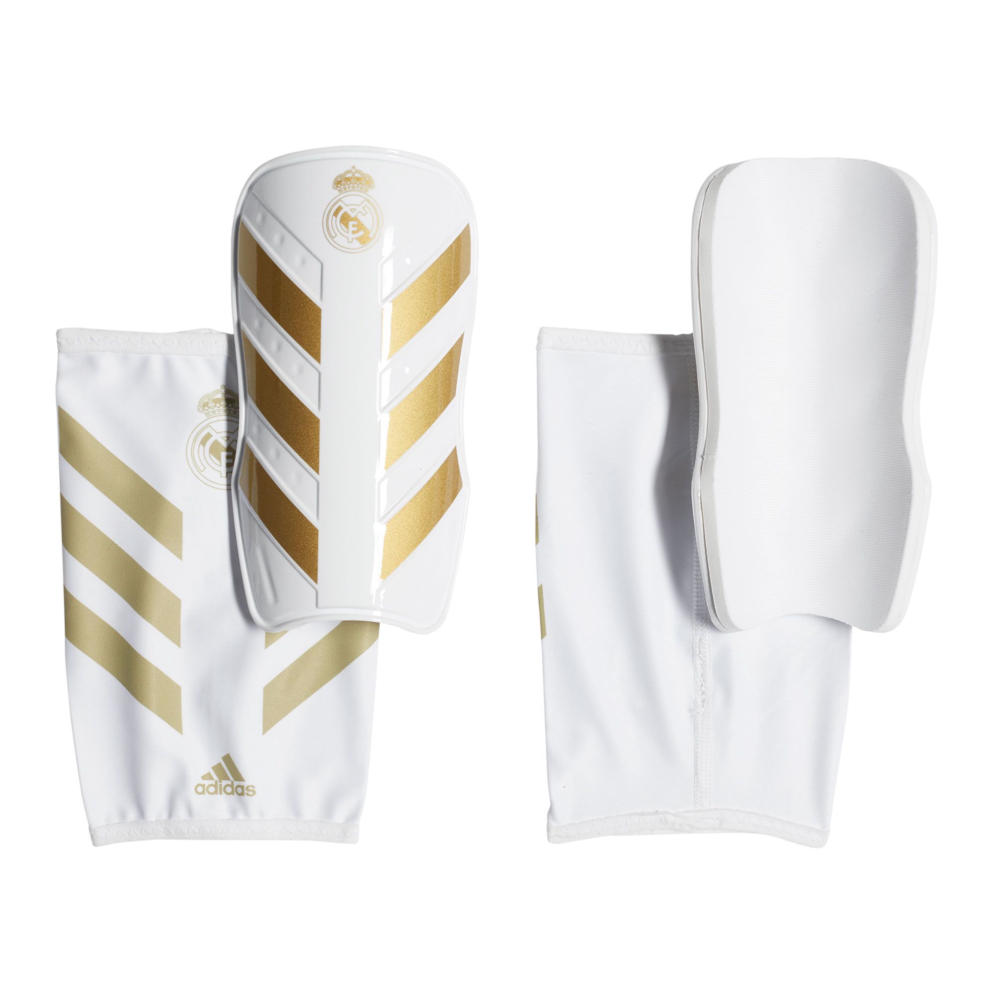 Espinilleras Real Madrid Pro Lite 2019/2020 Blanco Dorado - Fútbol Factory