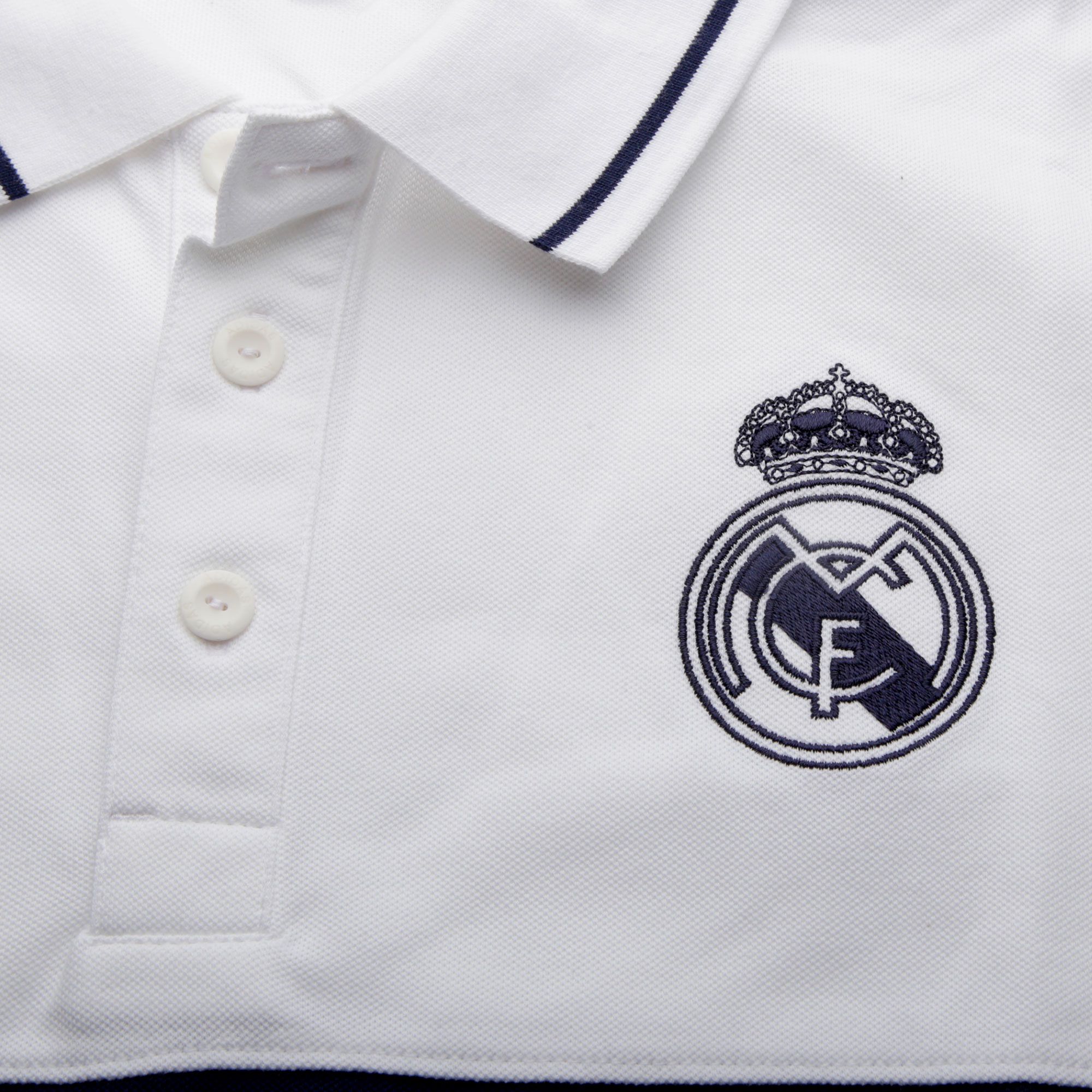 Polo de Paseo Real Madrid 2019/2020 Blanco Marino - Fútbol Factory