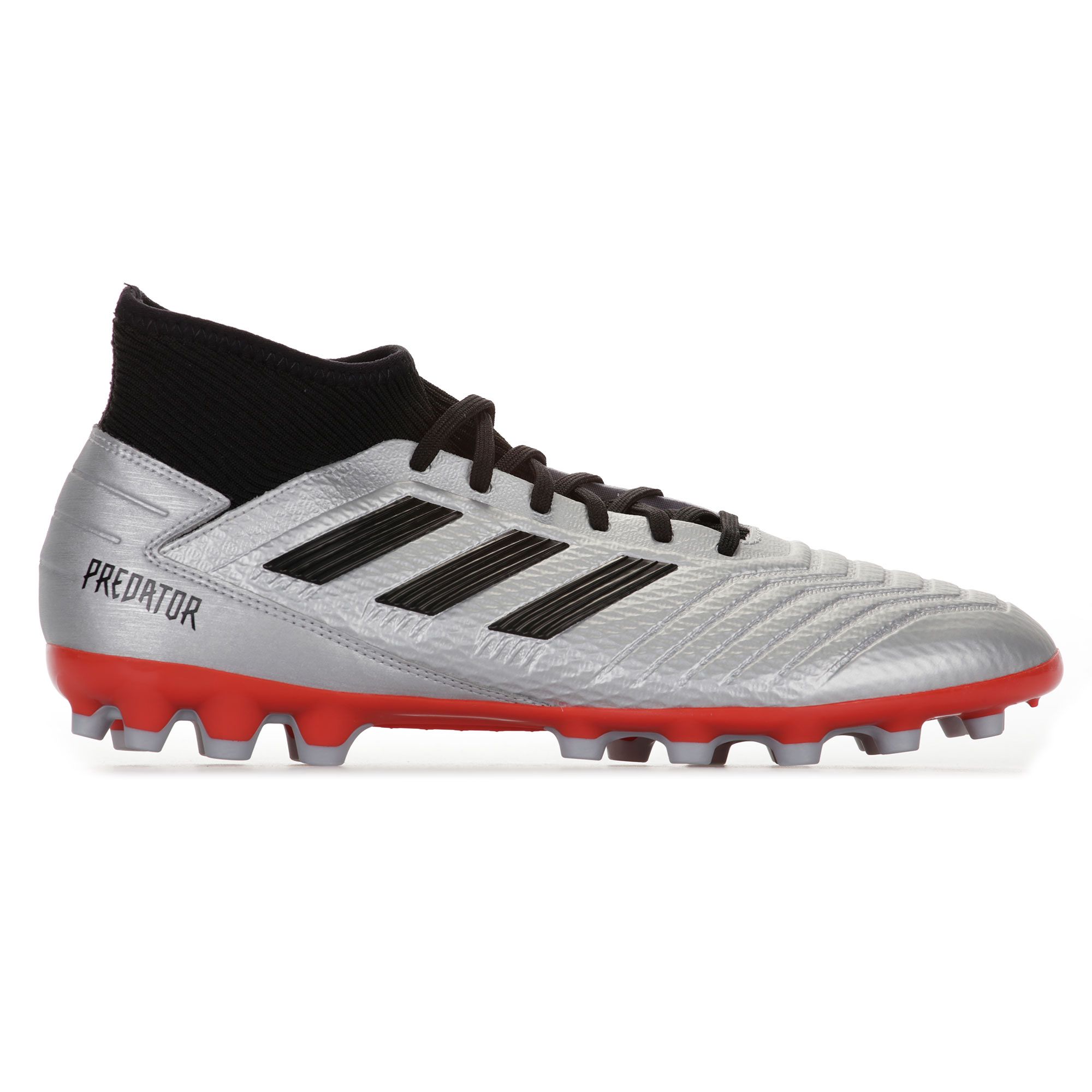 Botas de Fútbol Predator 19.3 AG Plata Negro - Fútbol Factory