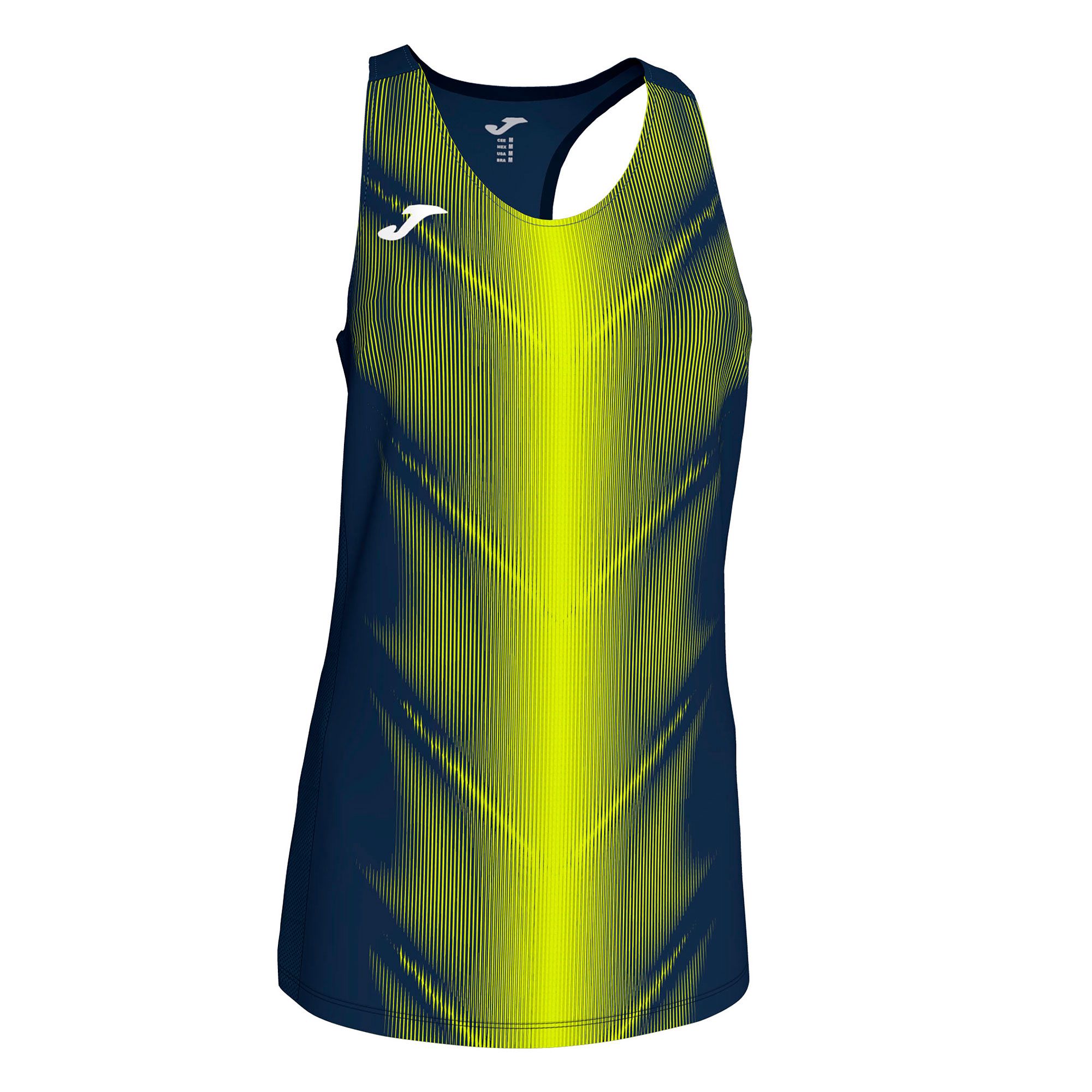 Camiseta de Running Olimpia Tirantes Mujer Amarillo Marino - Fútbol Factory