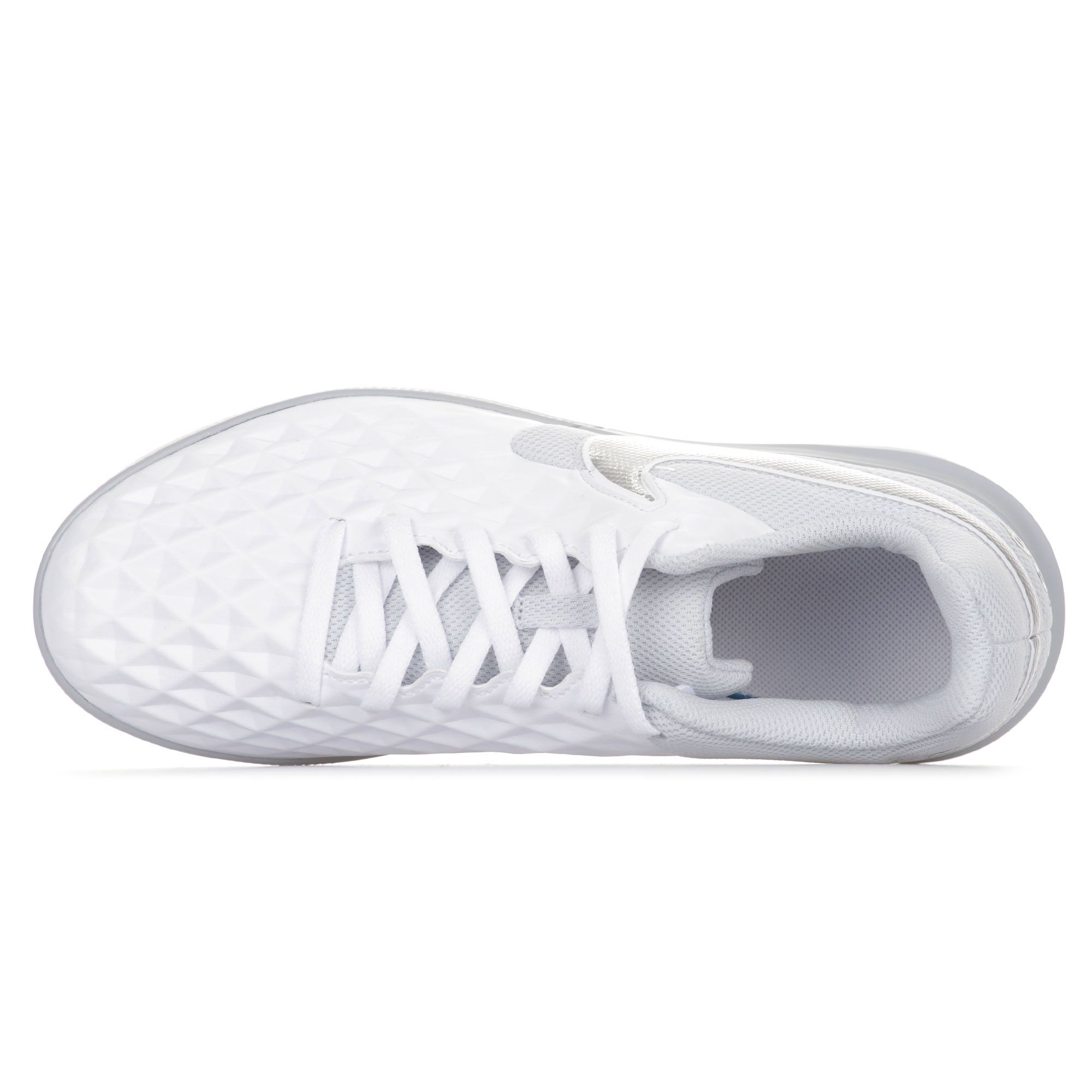 Zapatillas de Fútbol Sala Tiempo Legend 8 Club Junior Blanco Plata - Fútbol Factory