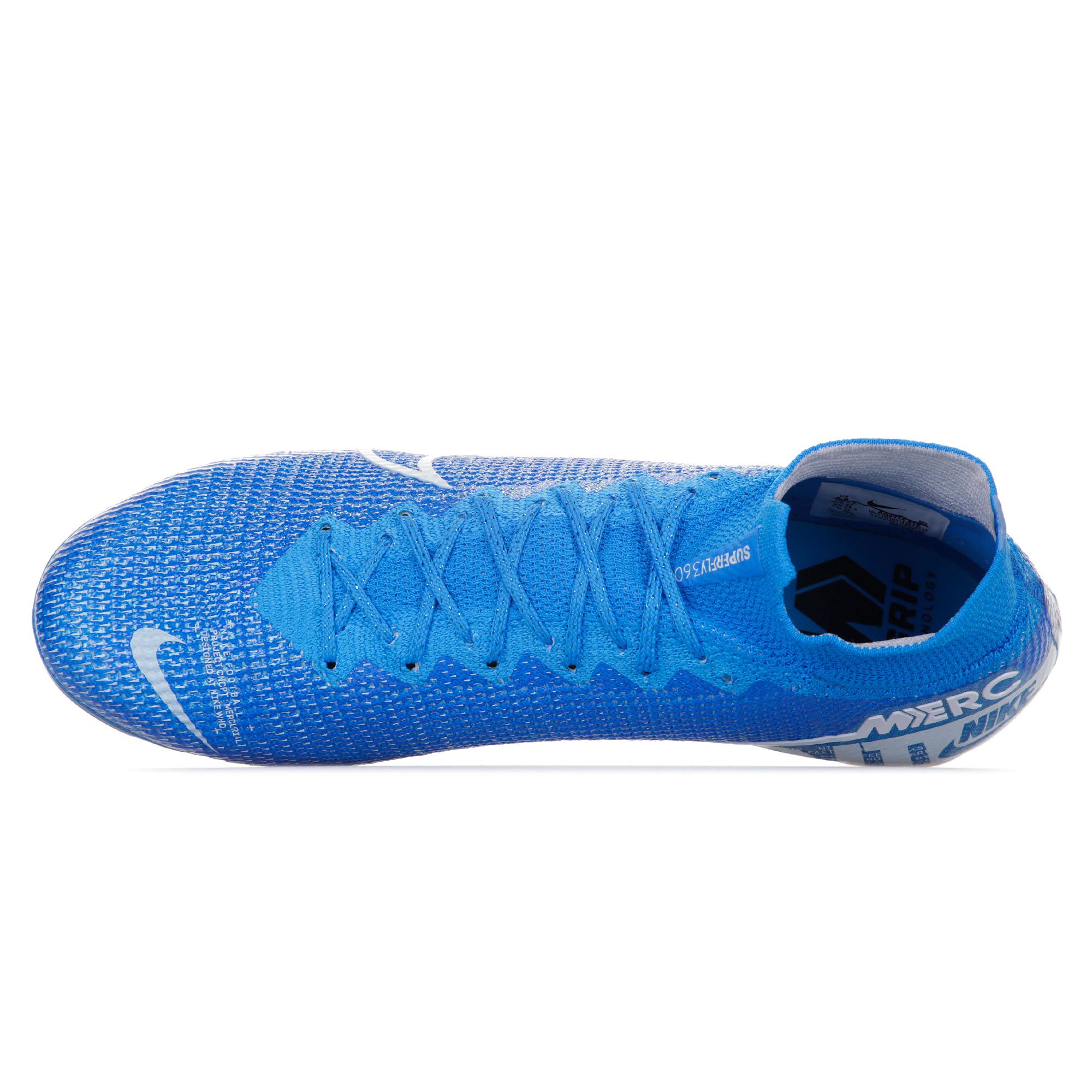 Botas de fútbol Mercurial Superfly 7 Elite FG Azul Blanco - Fútbol Factory