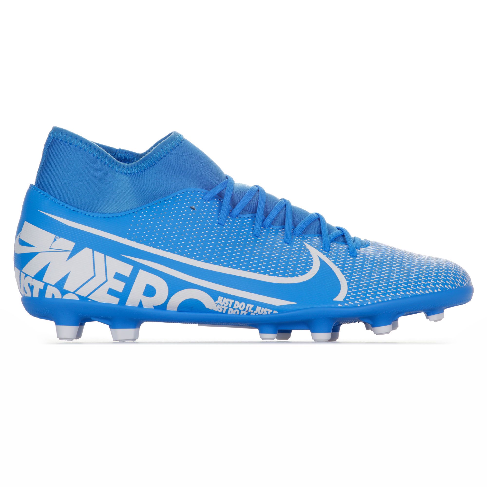 Botas de Fútbol Mercurial Superfly 7 Club FG/MG Azul Blanco - Fútbol Factory