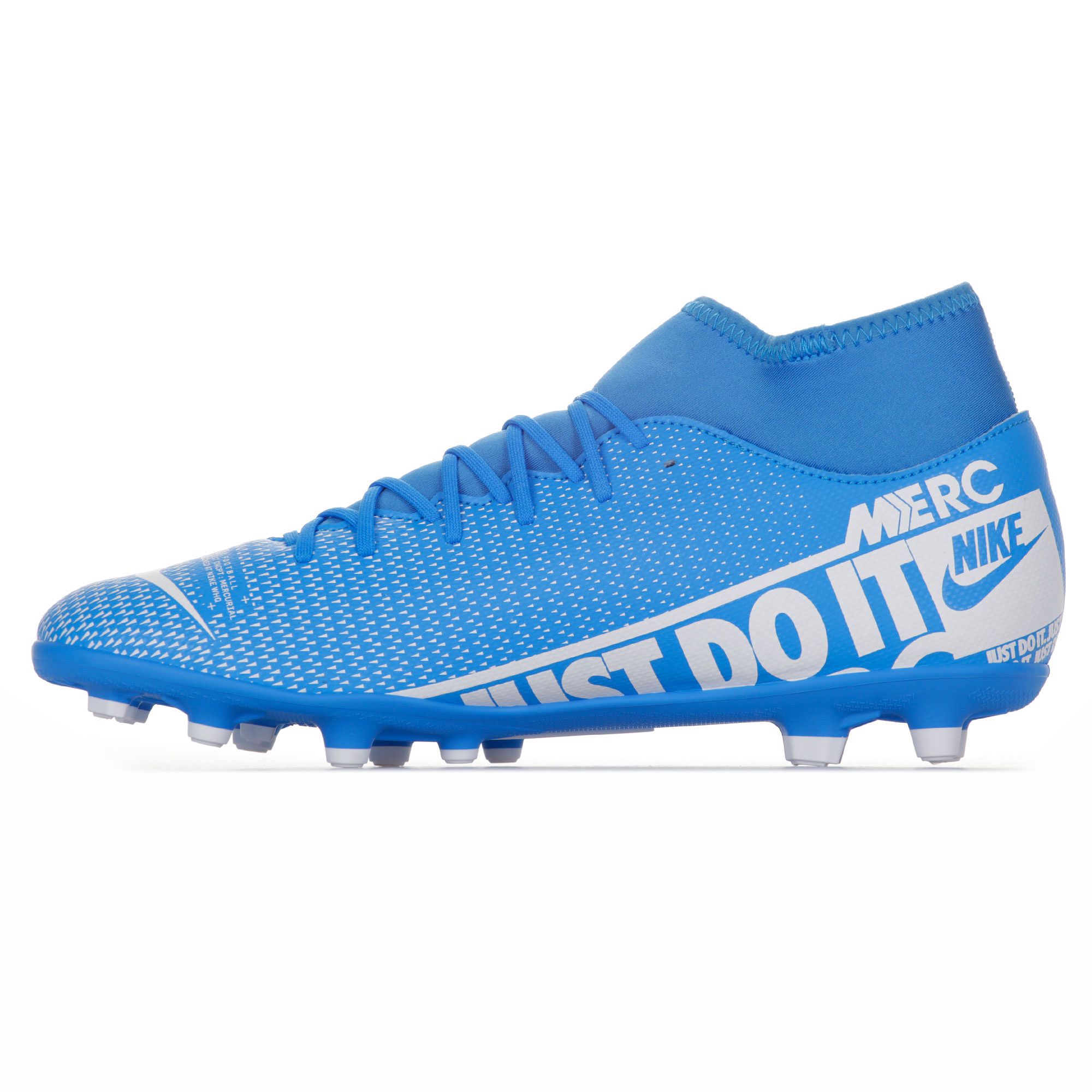 Botas de Fútbol Mercurial Superfly 7 Club FG/MG Azul Blanco - Fútbol Factory