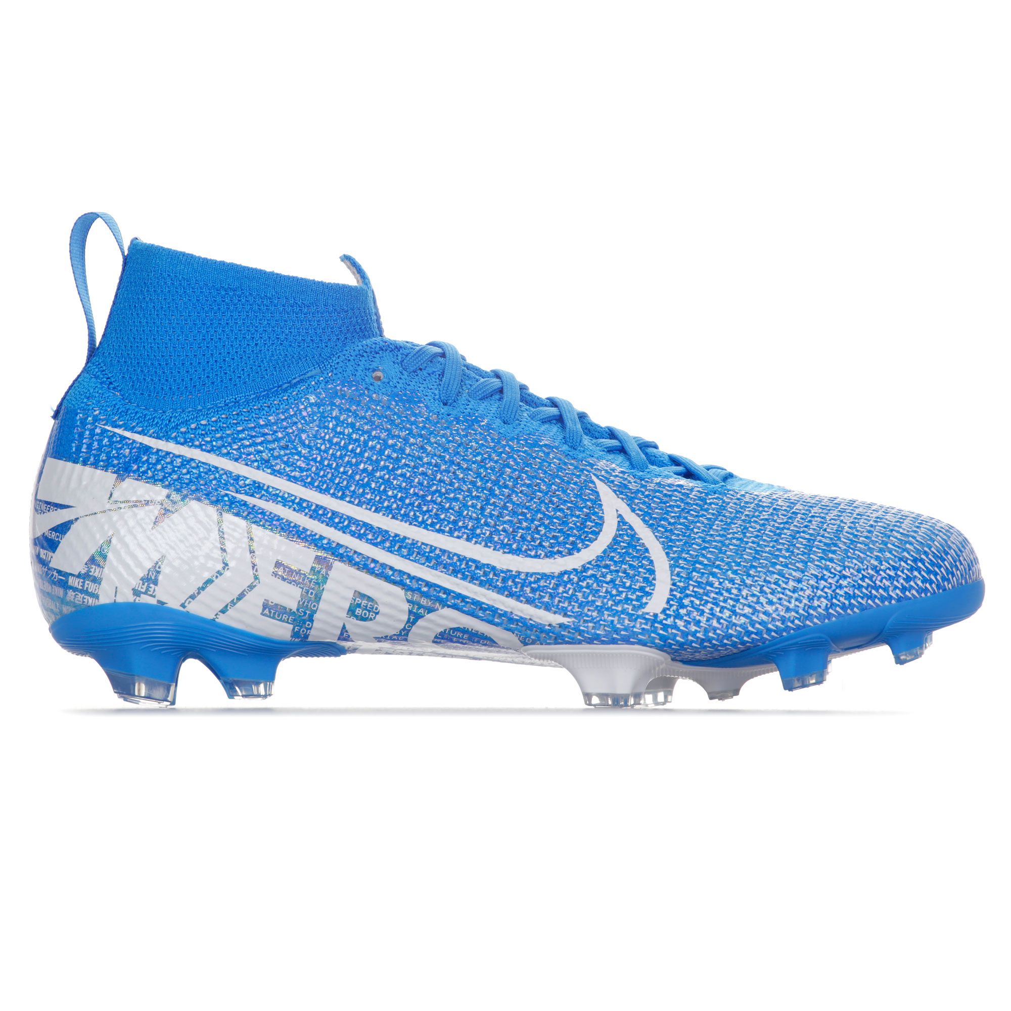 Botas de fútbol Mercurial Superfly 7 Elite FG Junior Azul Blanco - Fútbol Factory