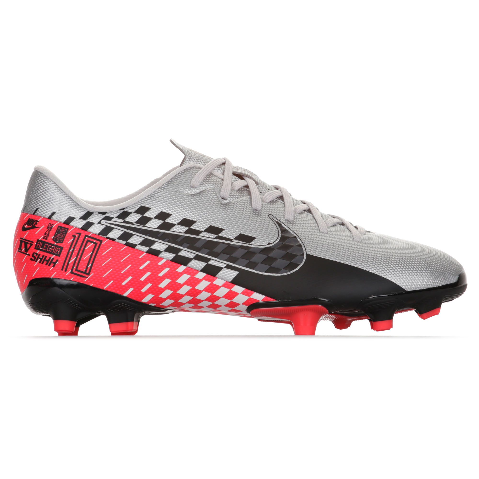 Botas de Fútbol Mercurial Vapor 13 Academy NJR FG/MG Junior Plata Rojo - Fútbol Factory
