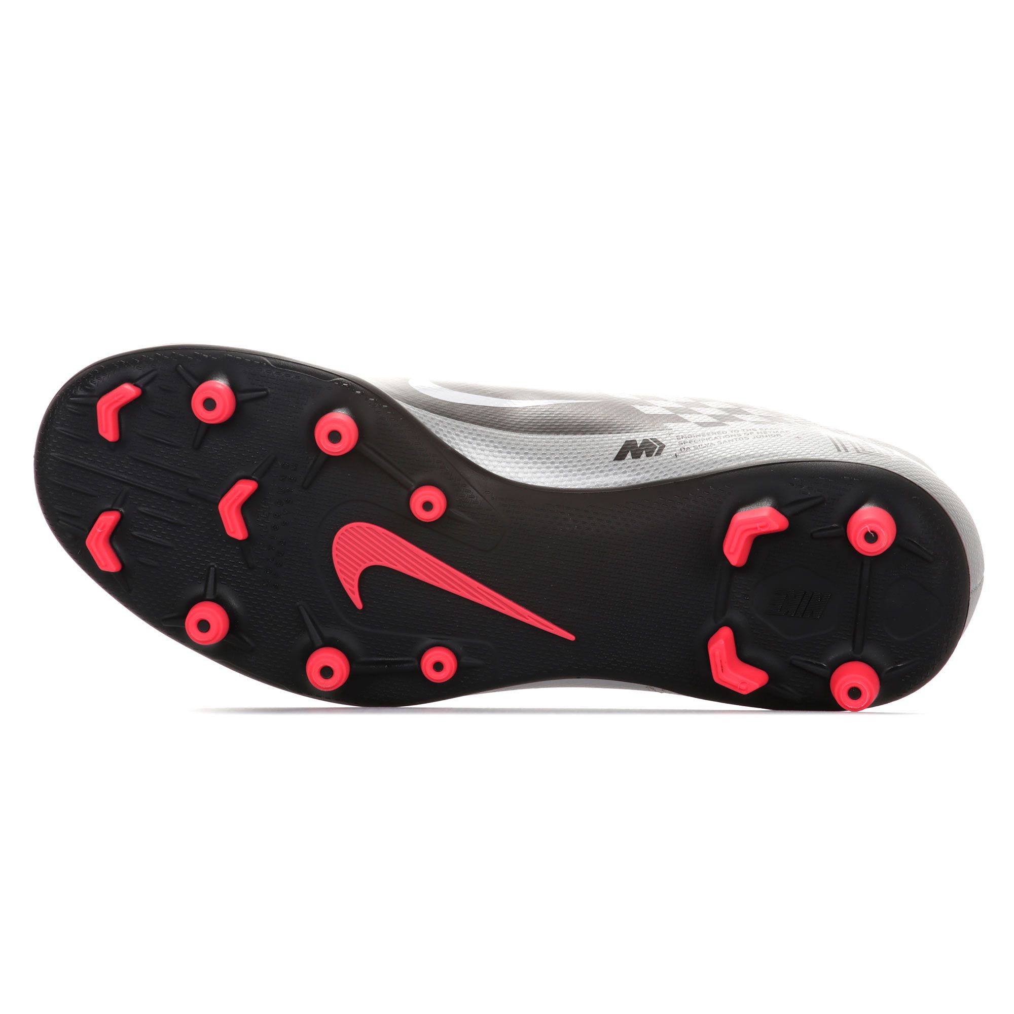 Botas de Fútbol Mercurial Vapor 13 Club NJR FG/MG Junior Plata Rojo - Fútbol Factory