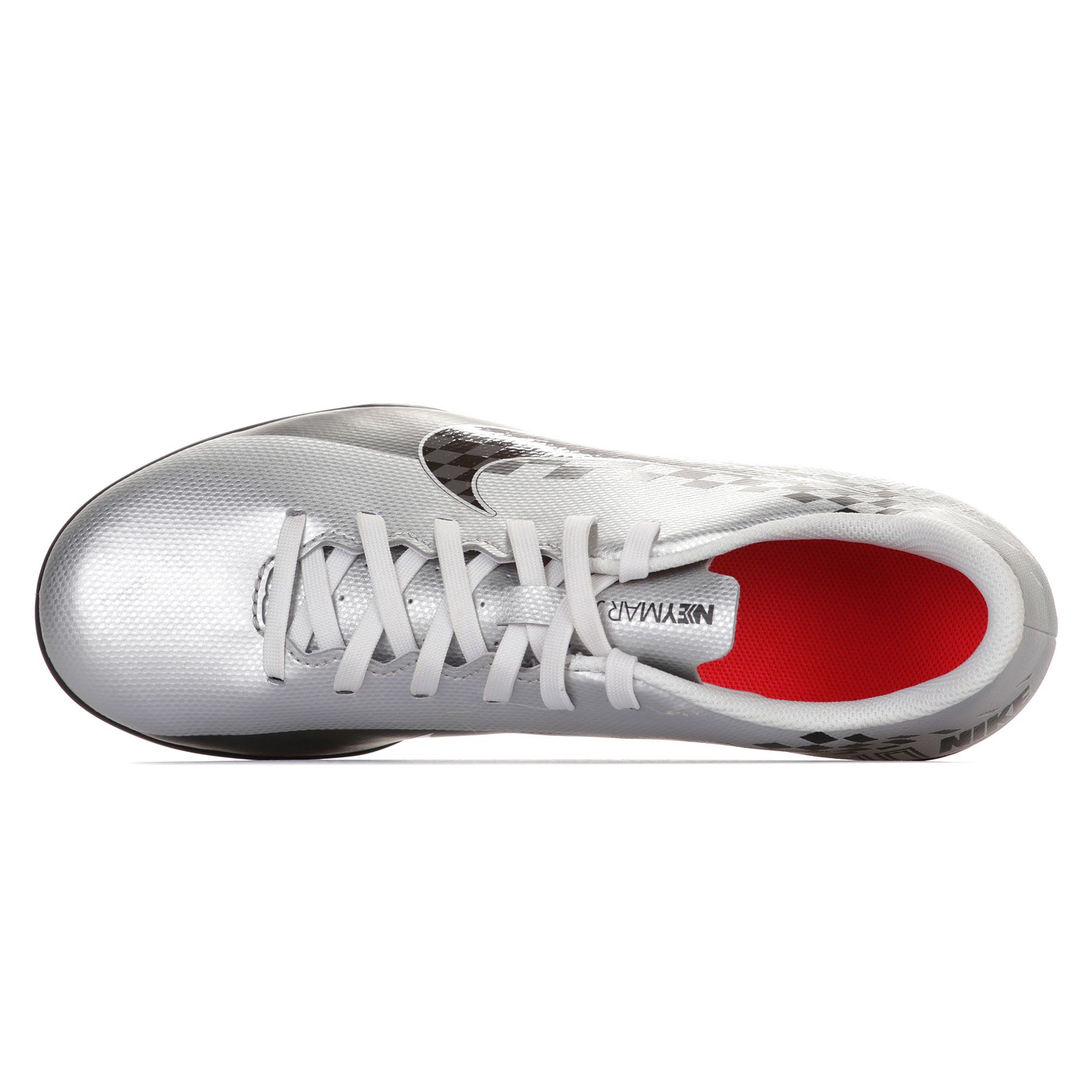 Botas de Fútbol Mercurial Vapor 13 Club NJR FG/MG Junior Plata Rojo - Fútbol Factory