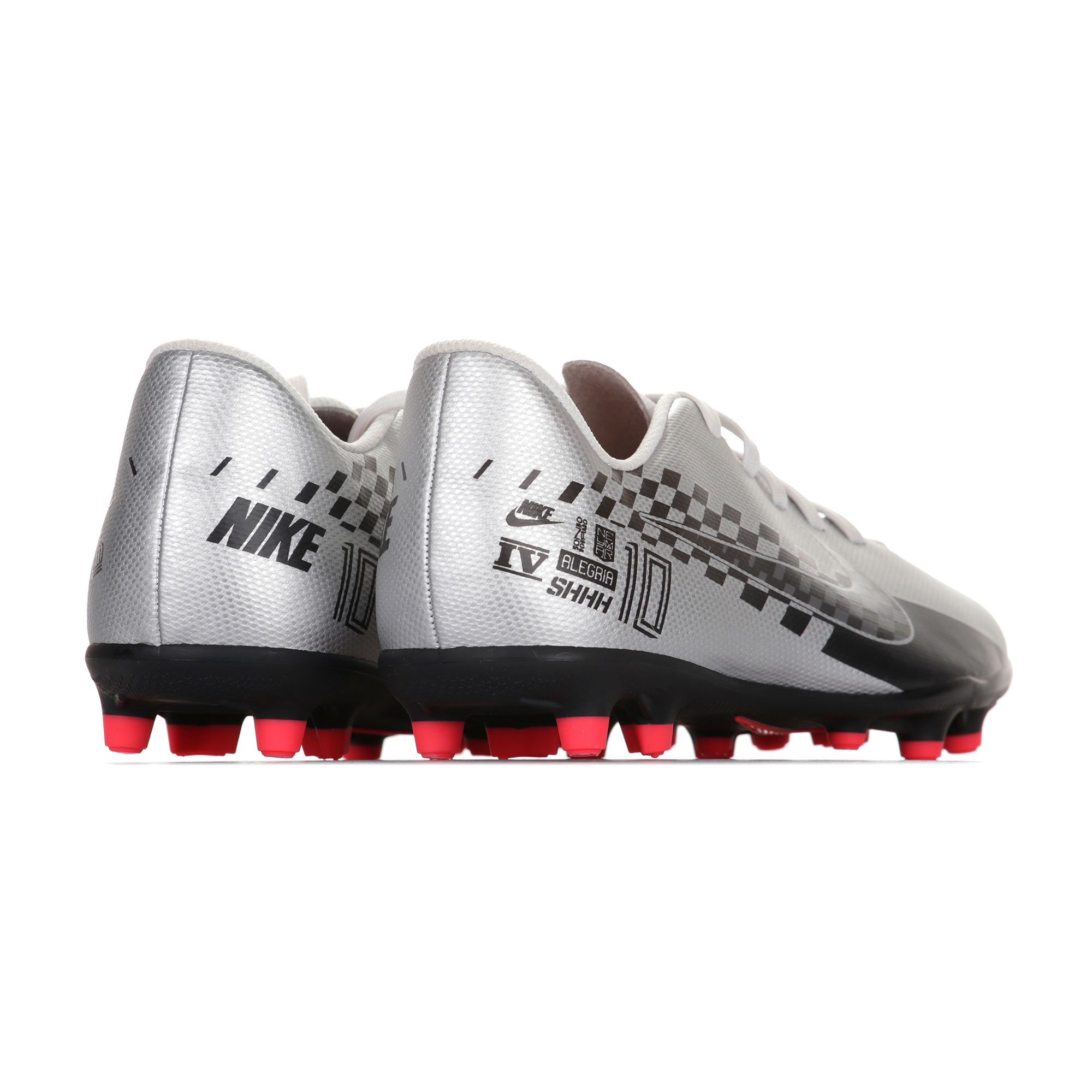 Botas de Fútbol Mercurial Vapor 13 Club NJR FG/MG Junior Plata Rojo - Fútbol Factory