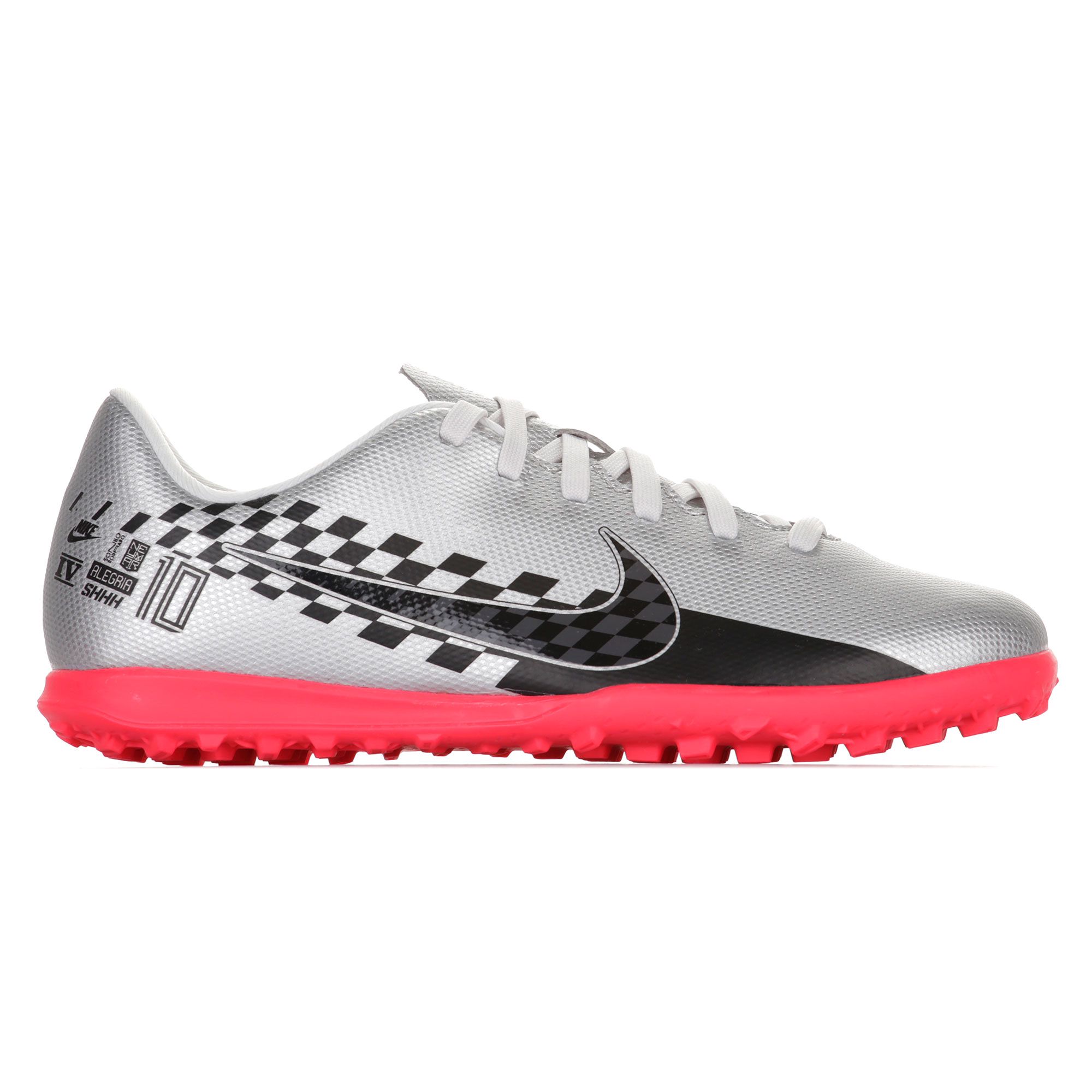 Botas de Fútbol Mercurial Vapor 13 Club NJR Multitaco Junior Plata Rojo - Fútbol Factory