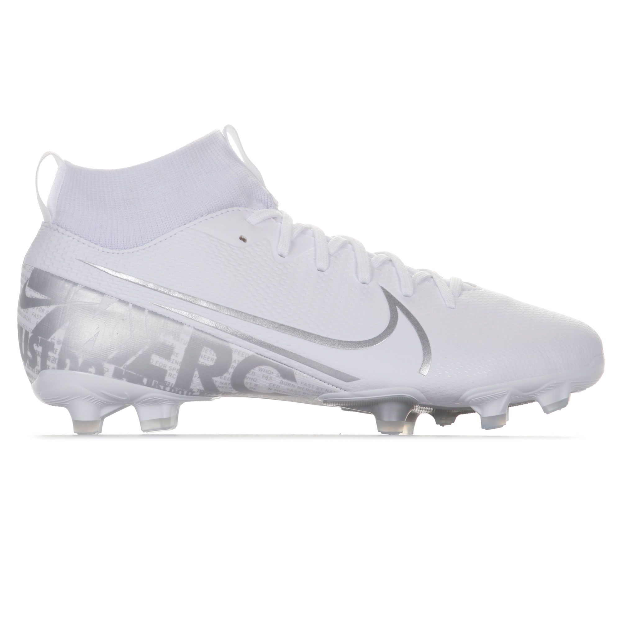 Botas de Fútbol Mercurial Superfly 7 Academy FG/MG Junior Blanco Plata - Fútbol Factory