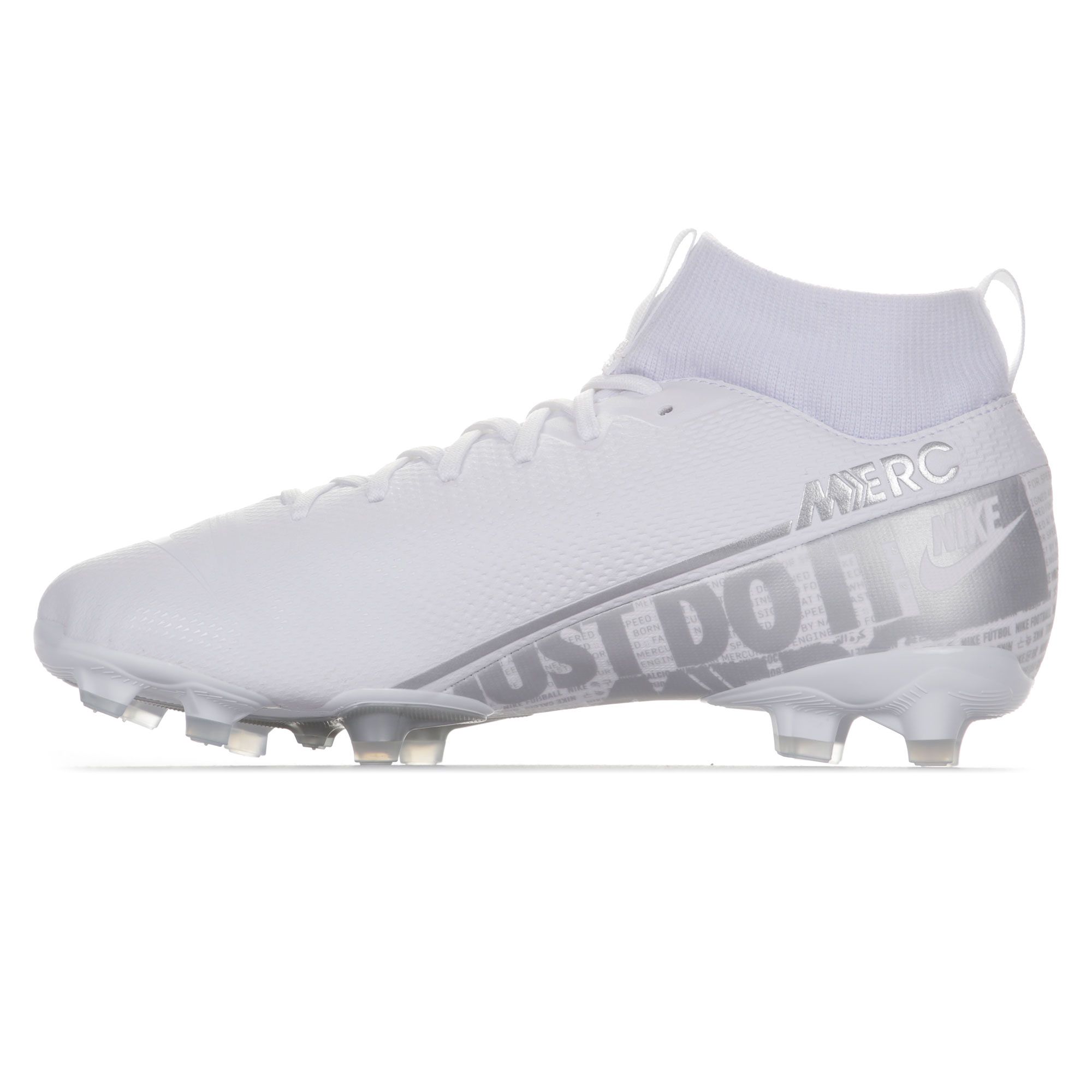 Botas de Fútbol Mercurial Superfly 7 Academy FG/MG Junior Blanco Plata - Fútbol Factory
