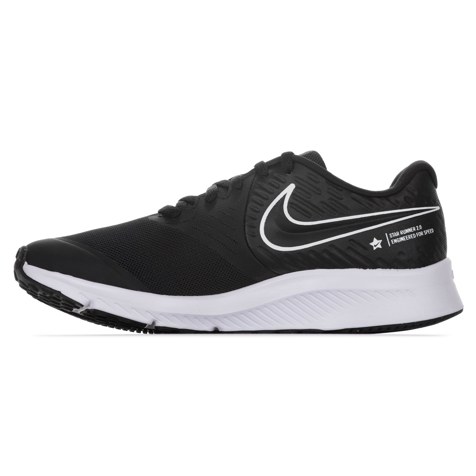 Zapatillas Star Runner 2 Junior Negro Blanco - Fútbol Factory
