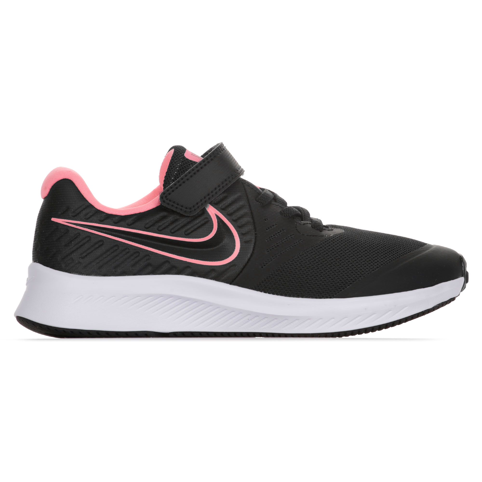 Zapatillas Star Runner 2 Velcro Junior Negro Rosa - Fútbol Factory