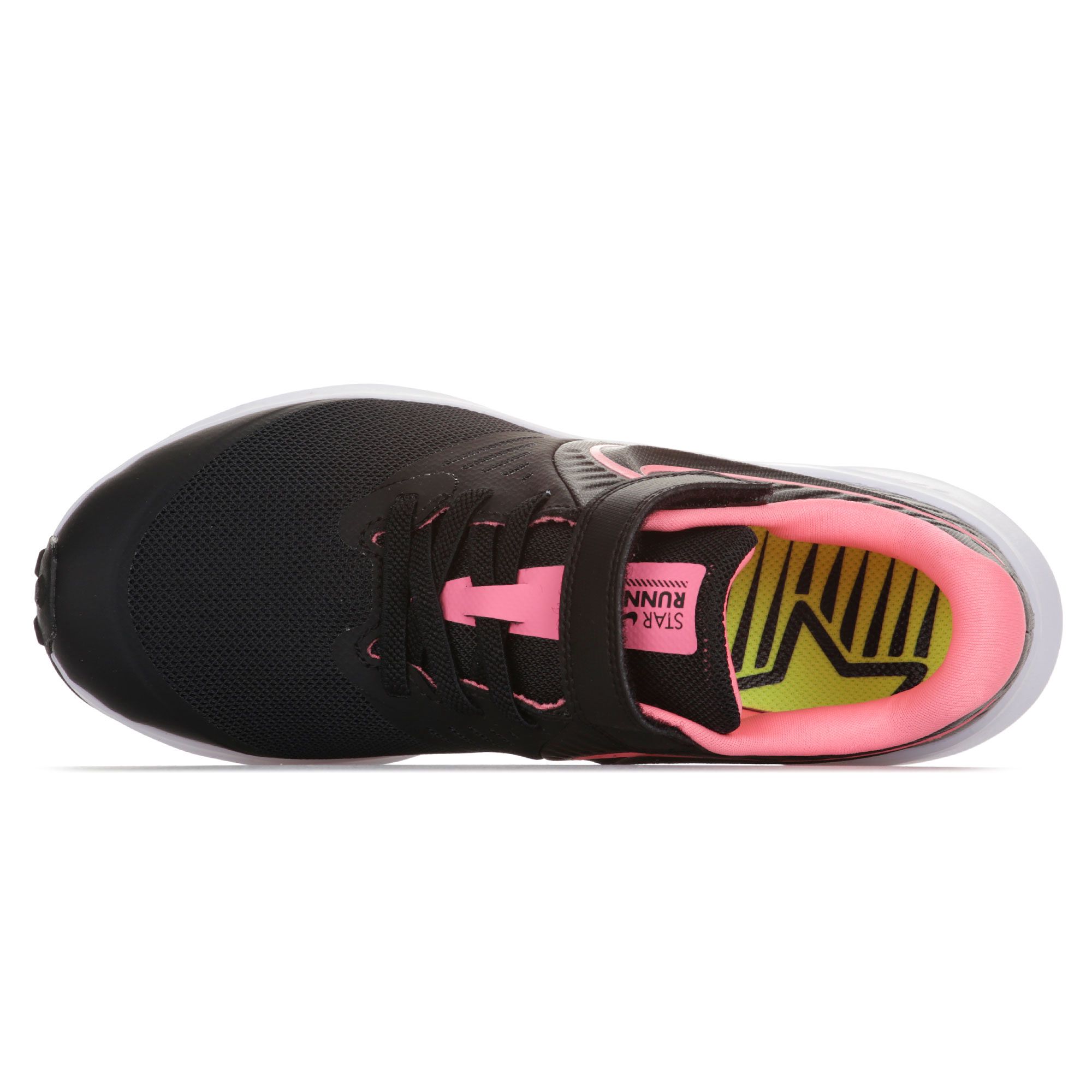 Zapatillas Star Runner 2 Velcro Junior Negro Rosa - Fútbol Factory