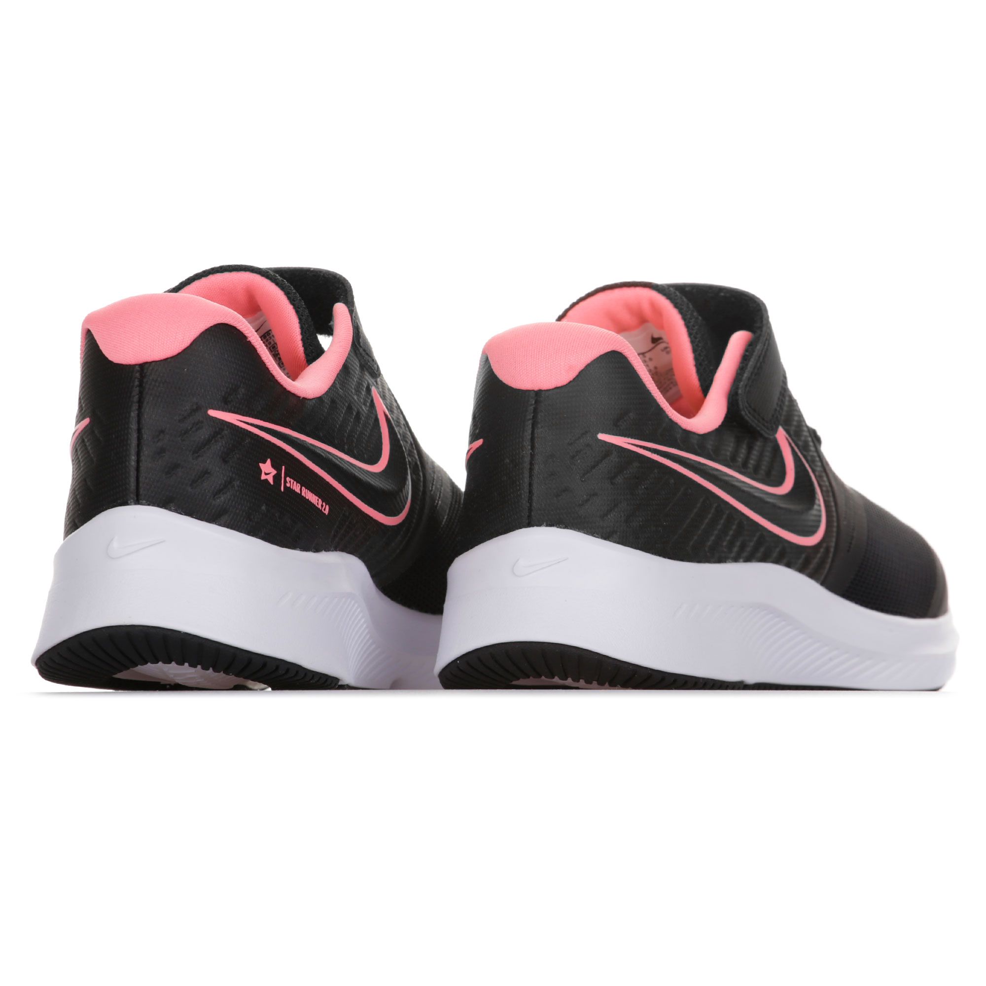 Zapatillas Star Runner 2 Velcro Junior Negro Rosa - Fútbol Factory