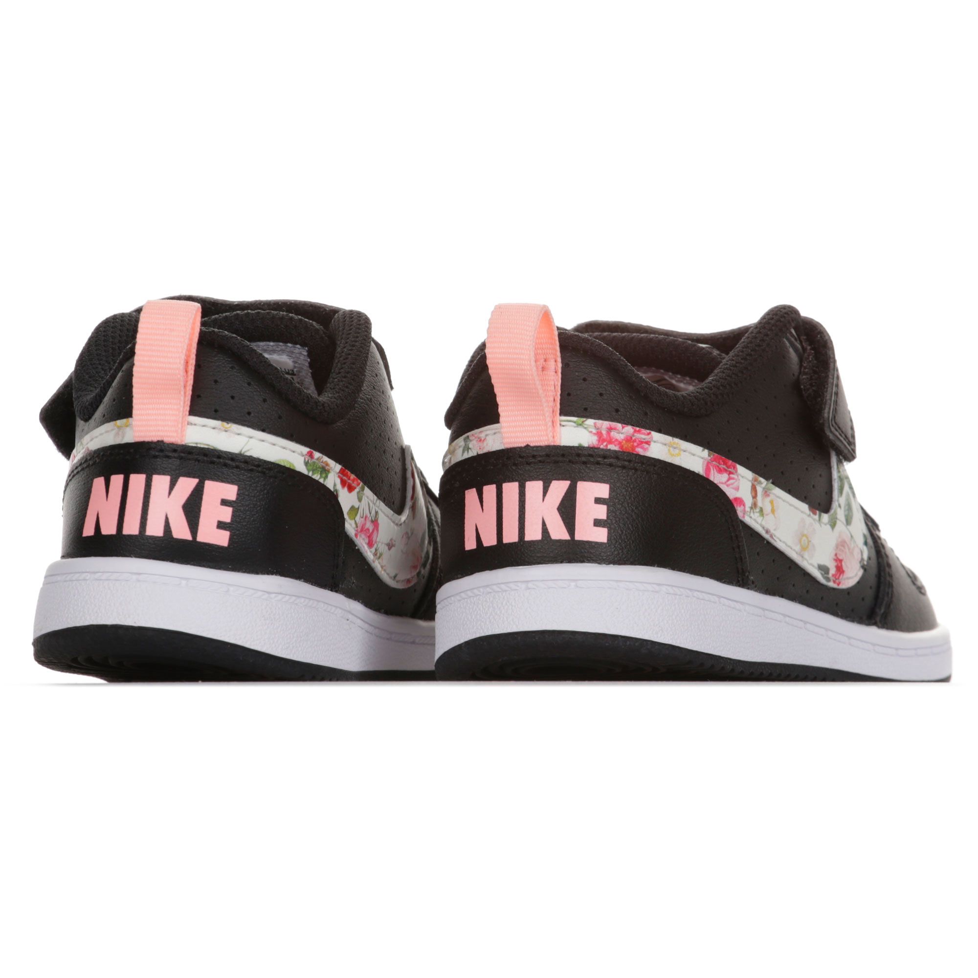 Zapatillas Court Borough Low Velcro Junior Negro Rosa - Fútbol Factory