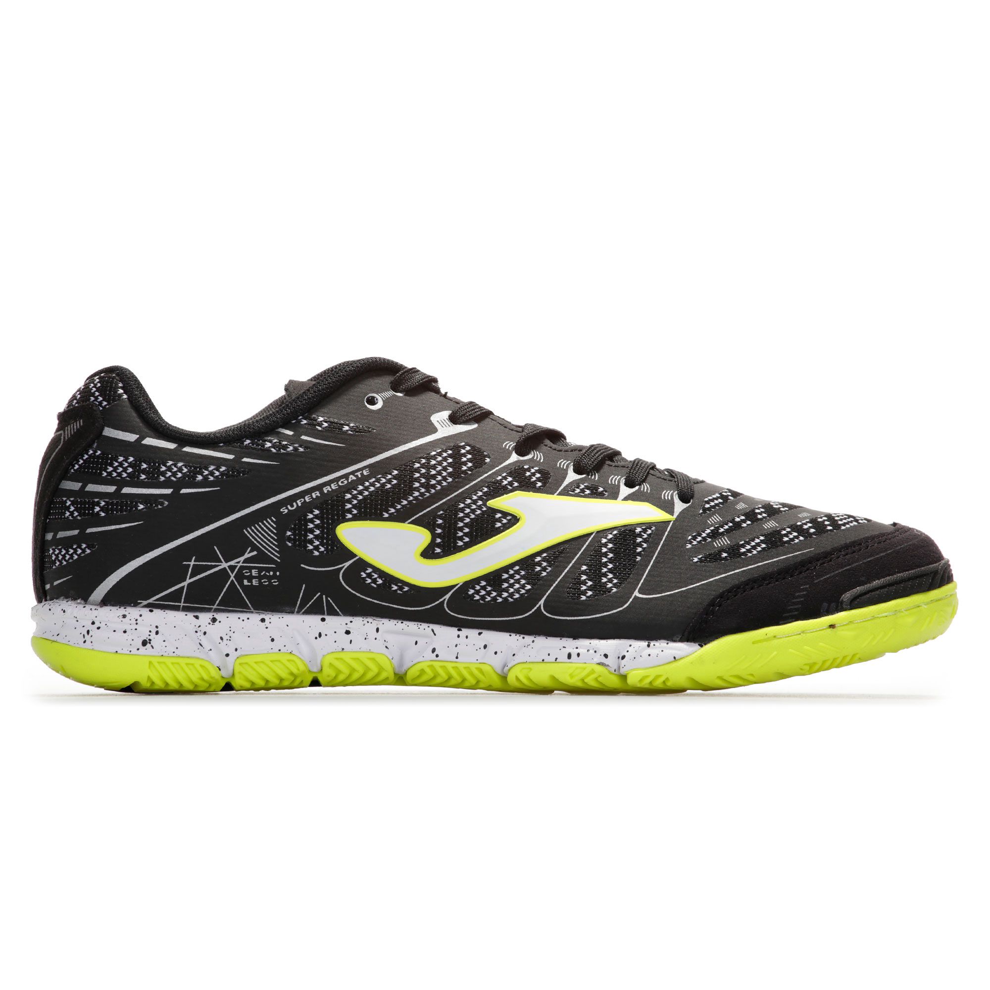 Zapatillas de Fútbol Sala Super Regate Negro Fluor - Fútbol Factory