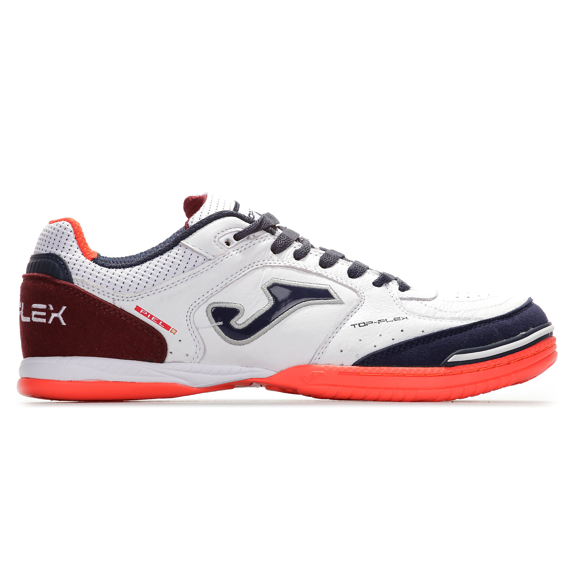Zapatillas de Fútbol Sala Top Flex IN Blanco Naranja - Fútbol Factory