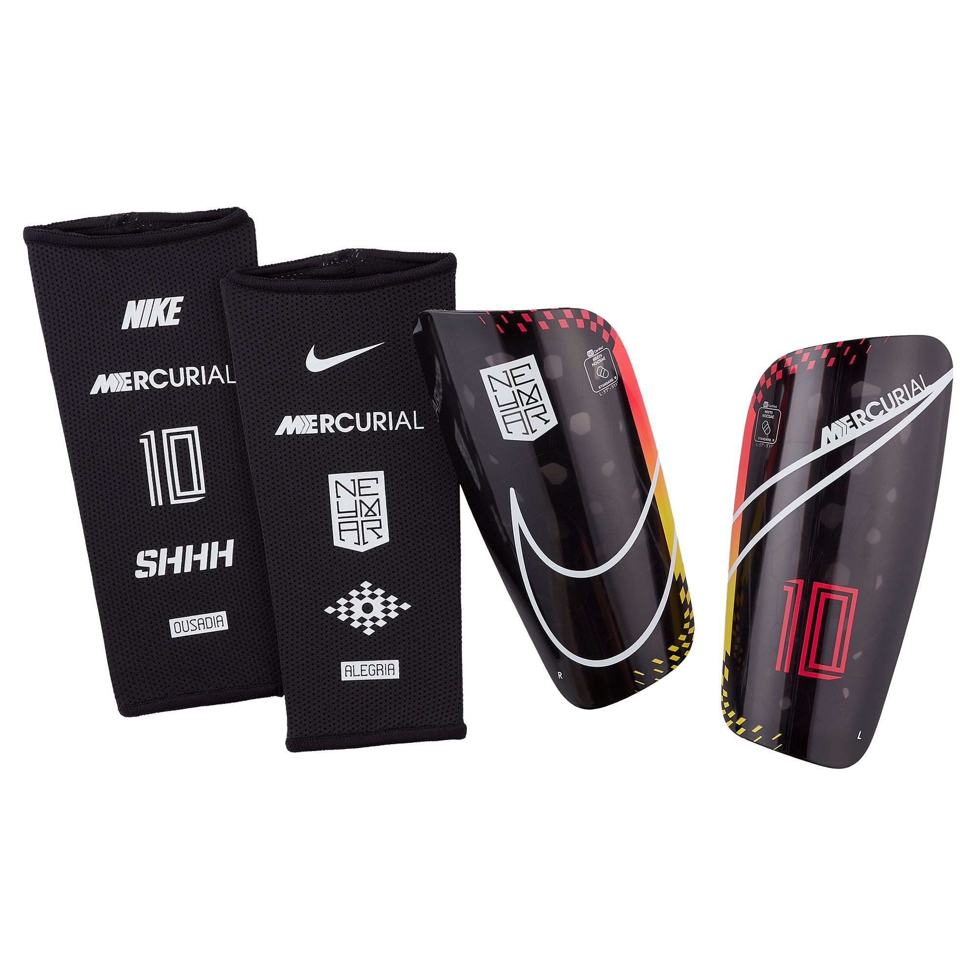 Espinilleras Mercurial Lite NJR Speed Freak Negro Rojo - Fútbol Factory