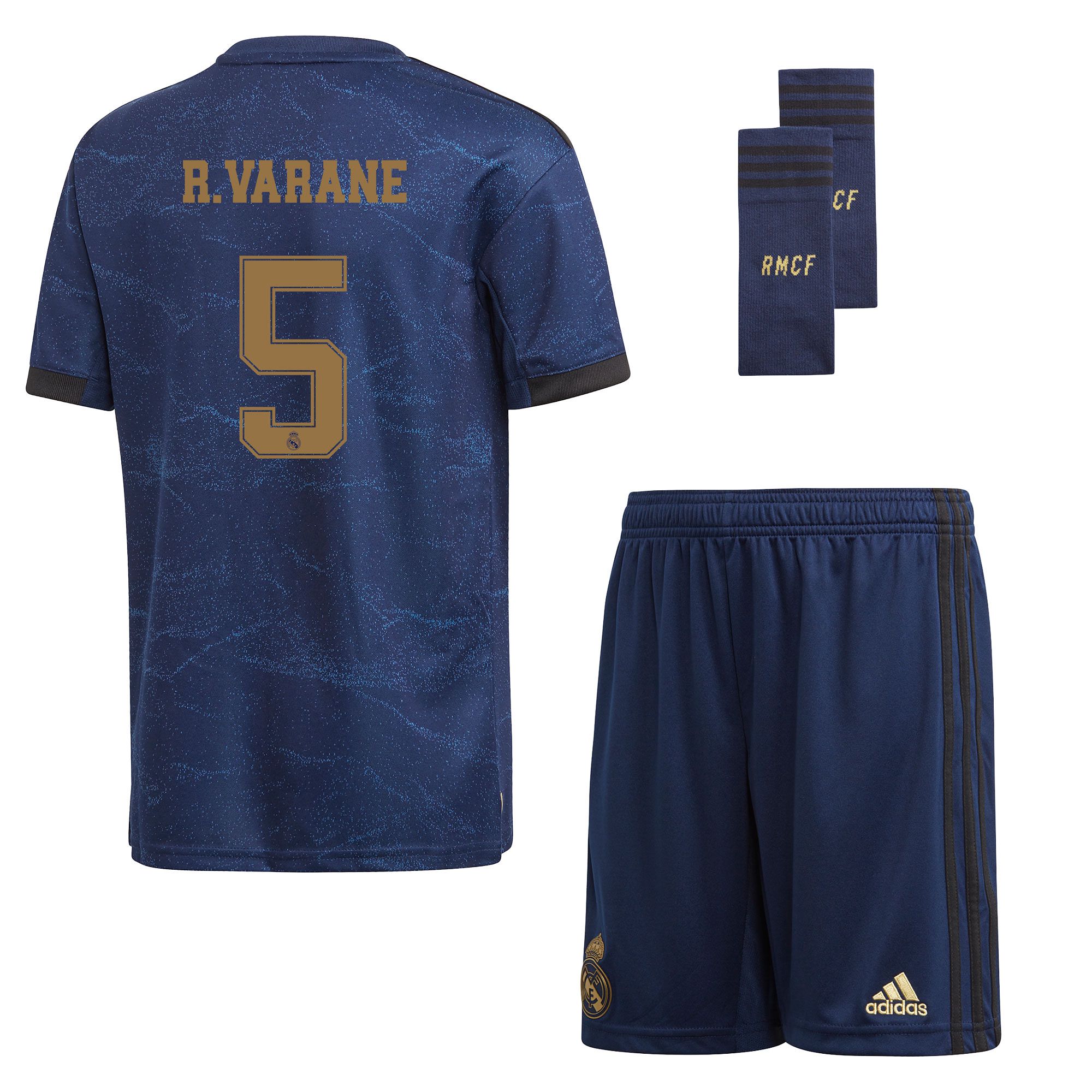 Conjunto 2ª Real Madrid 2019/2020 Junior Azul R. Varane - Fútbol Factory