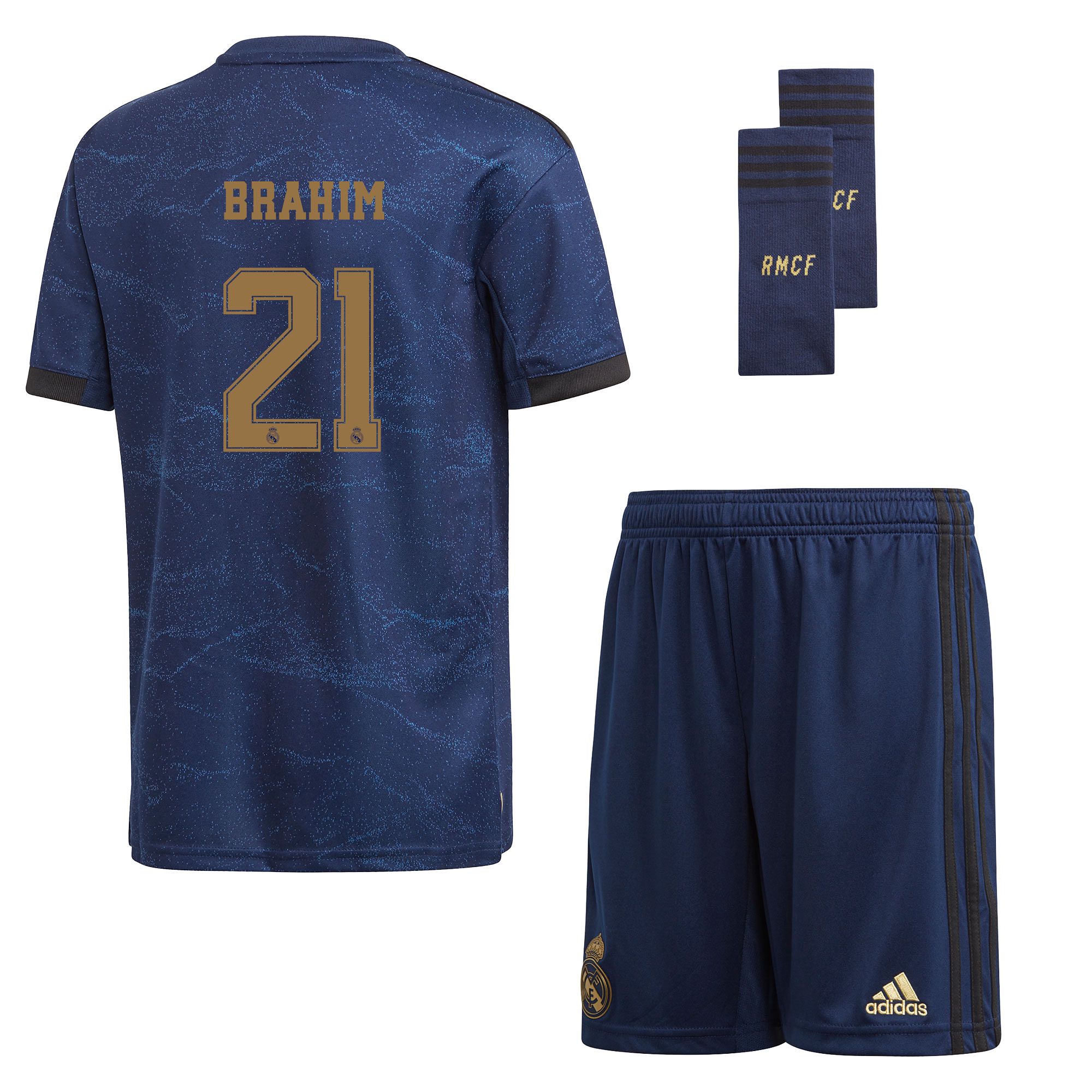 Conjunto 2ª Real Madrid 2019/2020 Junior Azul Brahim - Fútbol Factory