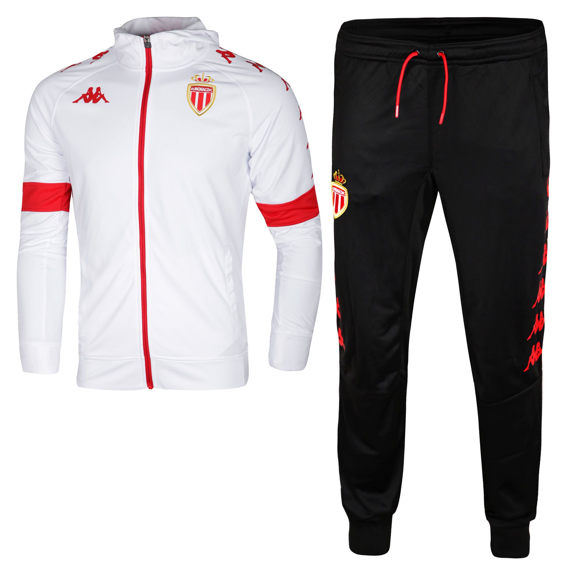 Chándal de Paseo AS Mónaco 2019/2020 Blanco Negro - Fútbol Factory