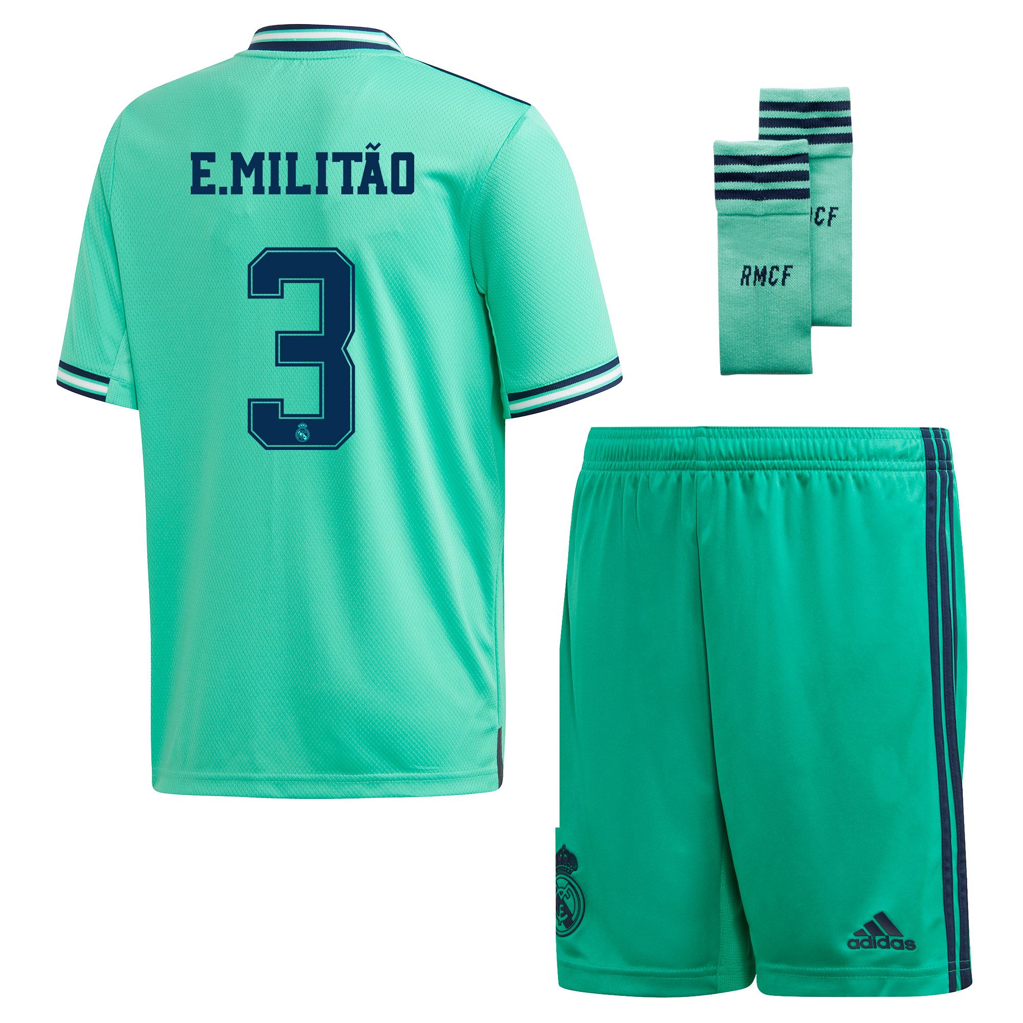 Conjunto 3ª Real Madrid 2019/2020 Junior Verde E. Militao - Fútbol Factory