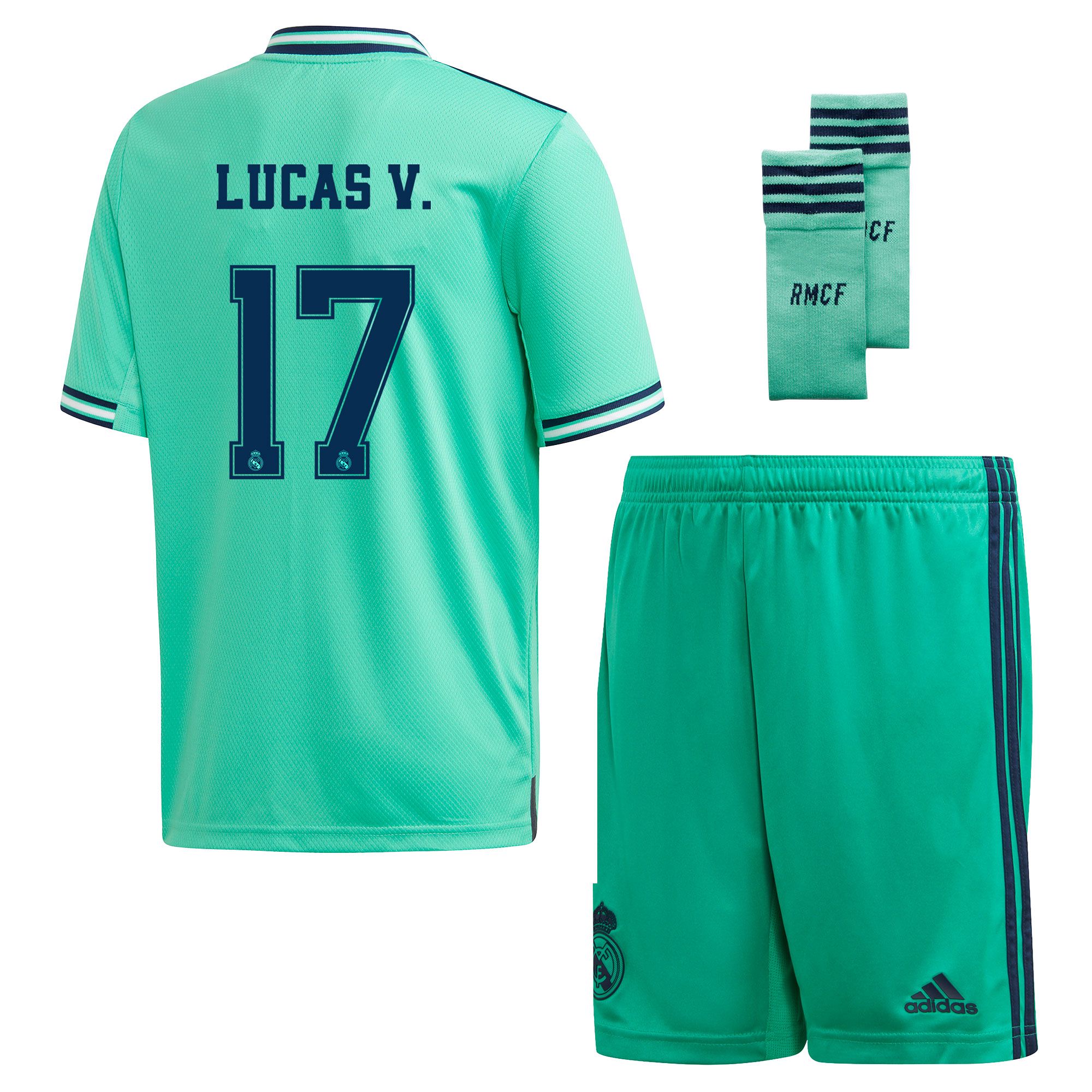 Conjunto 3ª Real Madrid 2019/2020 Junior Verde Lucas Vázquez - Fútbol Factory