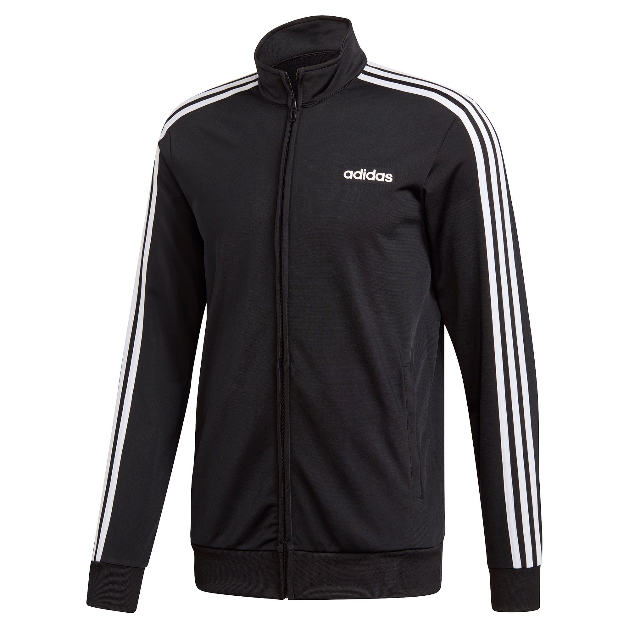 Chaqueta de Paseo Essentials Tres Bandas Negro Blanco - Fútbol Factory