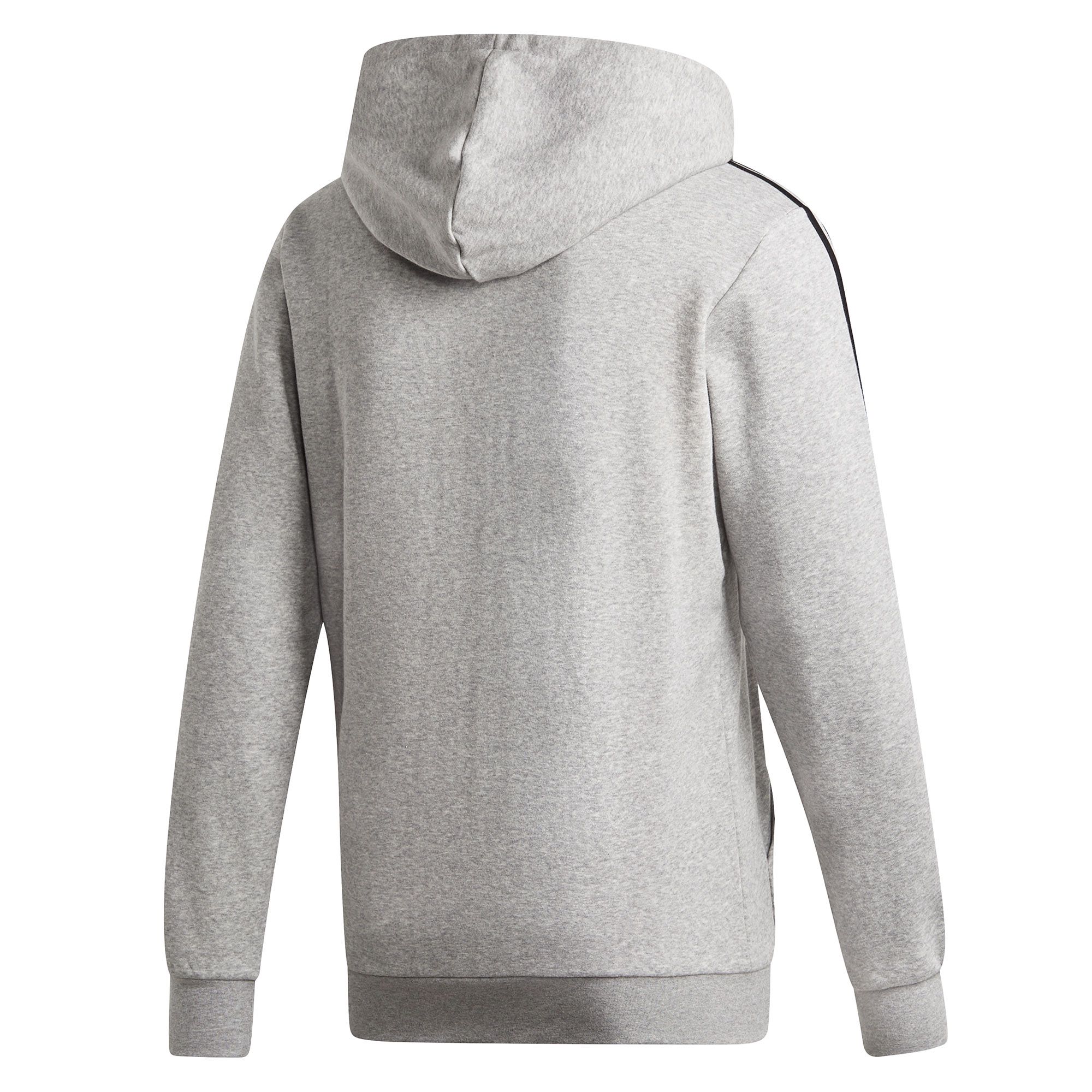 Chaqueta con Capucha de Paseo Essentials Tres Bandas Gris Negro - Fútbol Factory