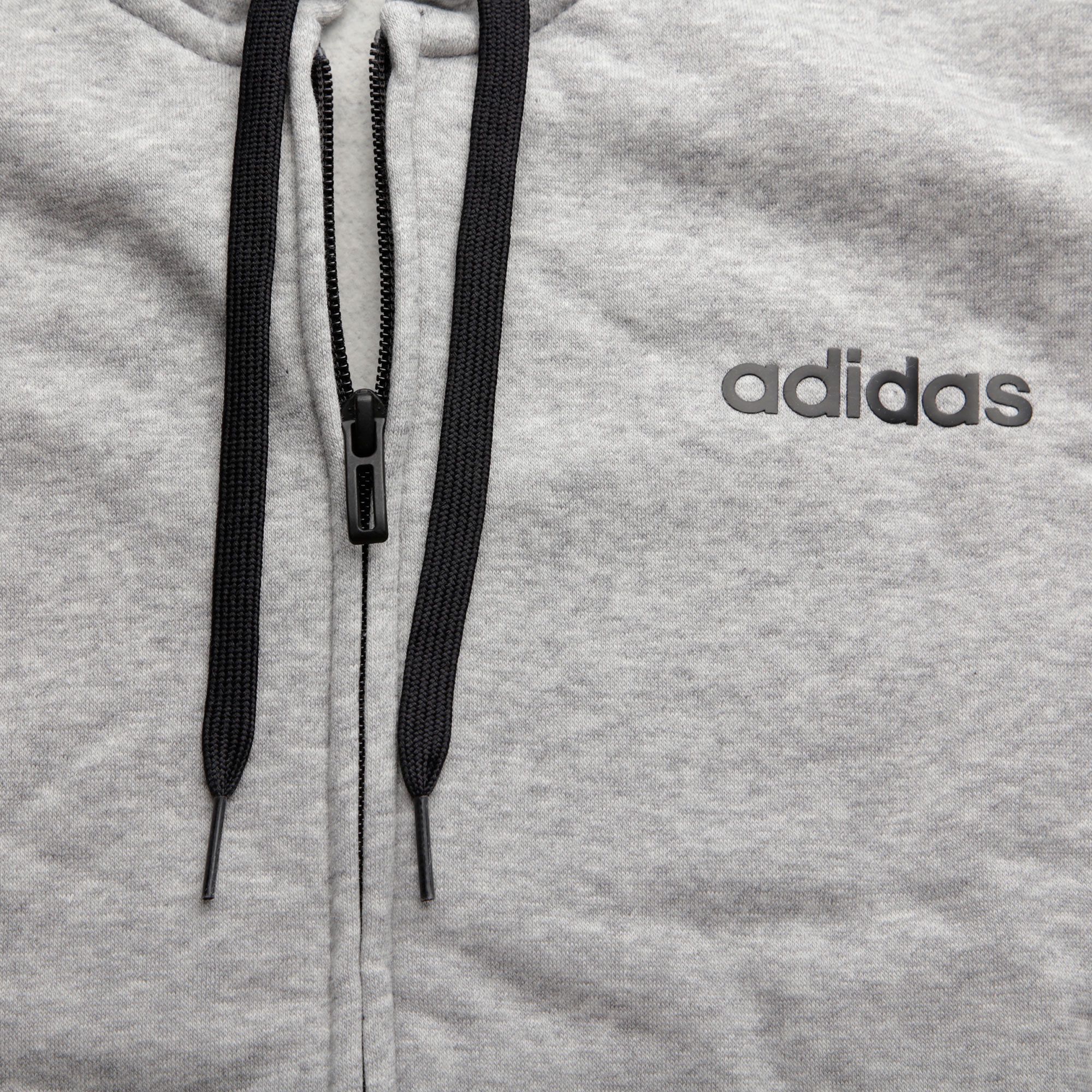 Chaqueta con Capucha de Paseo Essentials Tres Bandas Gris Negro - Fútbol Factory