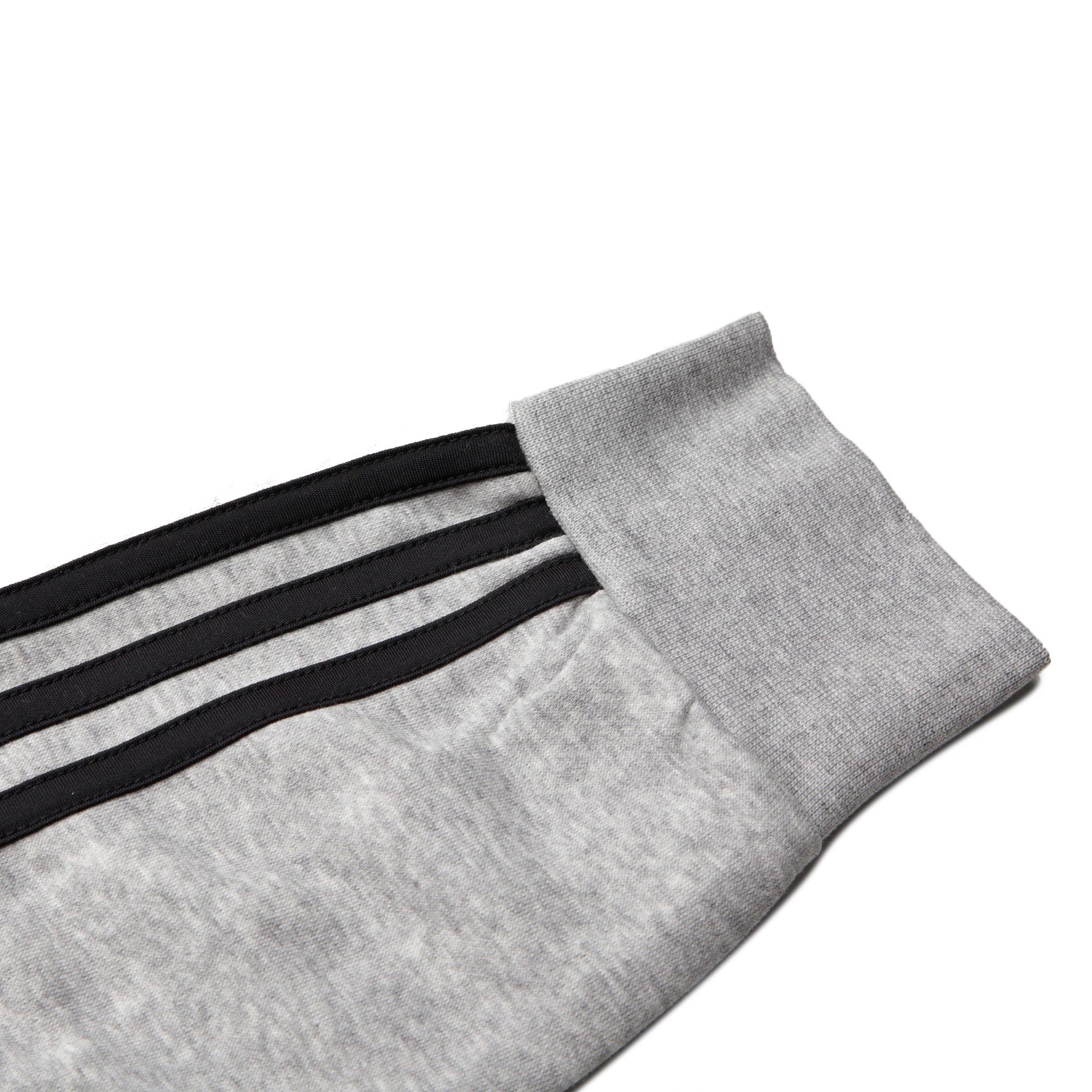 Chaqueta con Capucha de Paseo Essentials Tres Bandas Gris Negro - Fútbol Factory