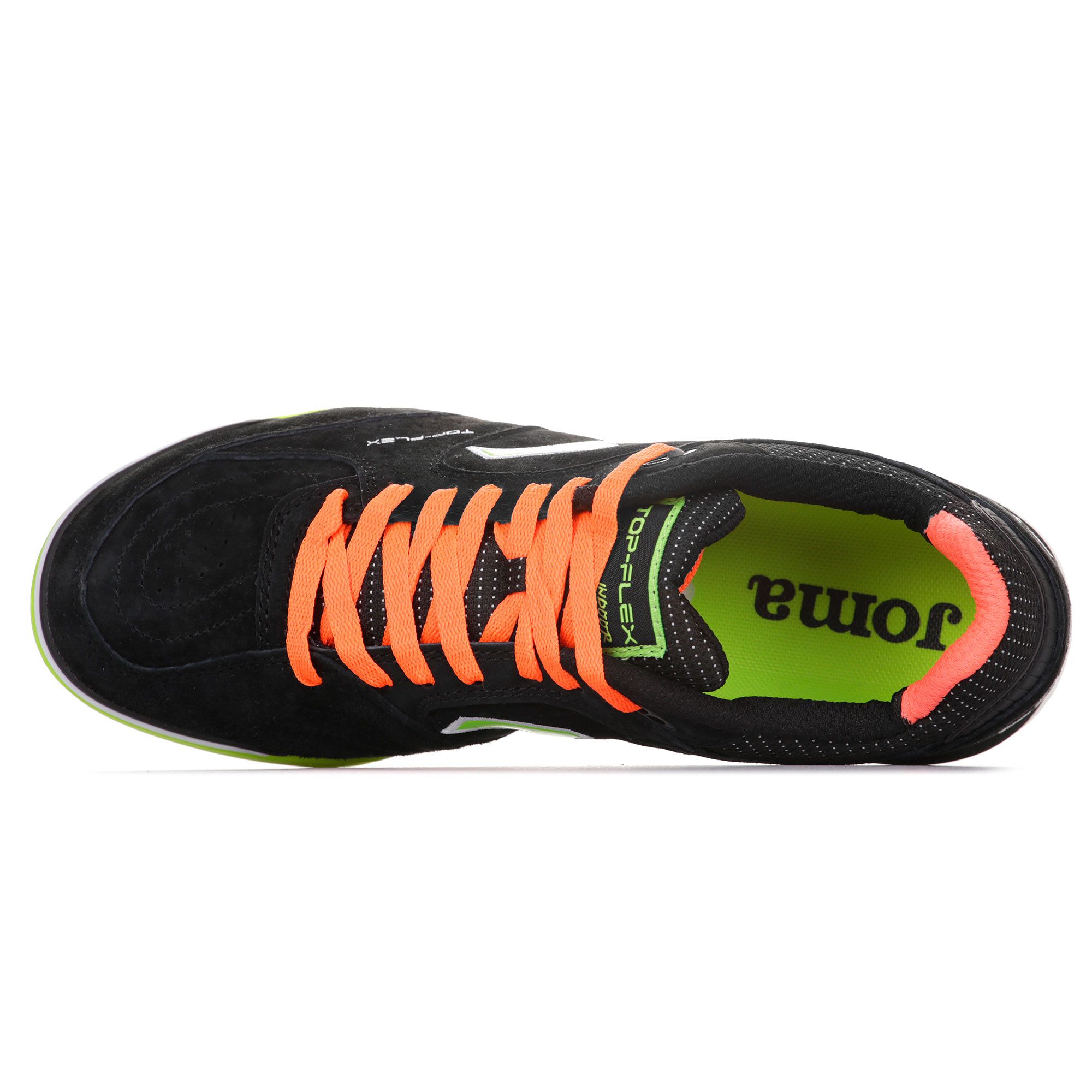 Zapatillas de Fútbol Sala Top Flex Nobuck IN Negro Fluor - Fútbol Factory