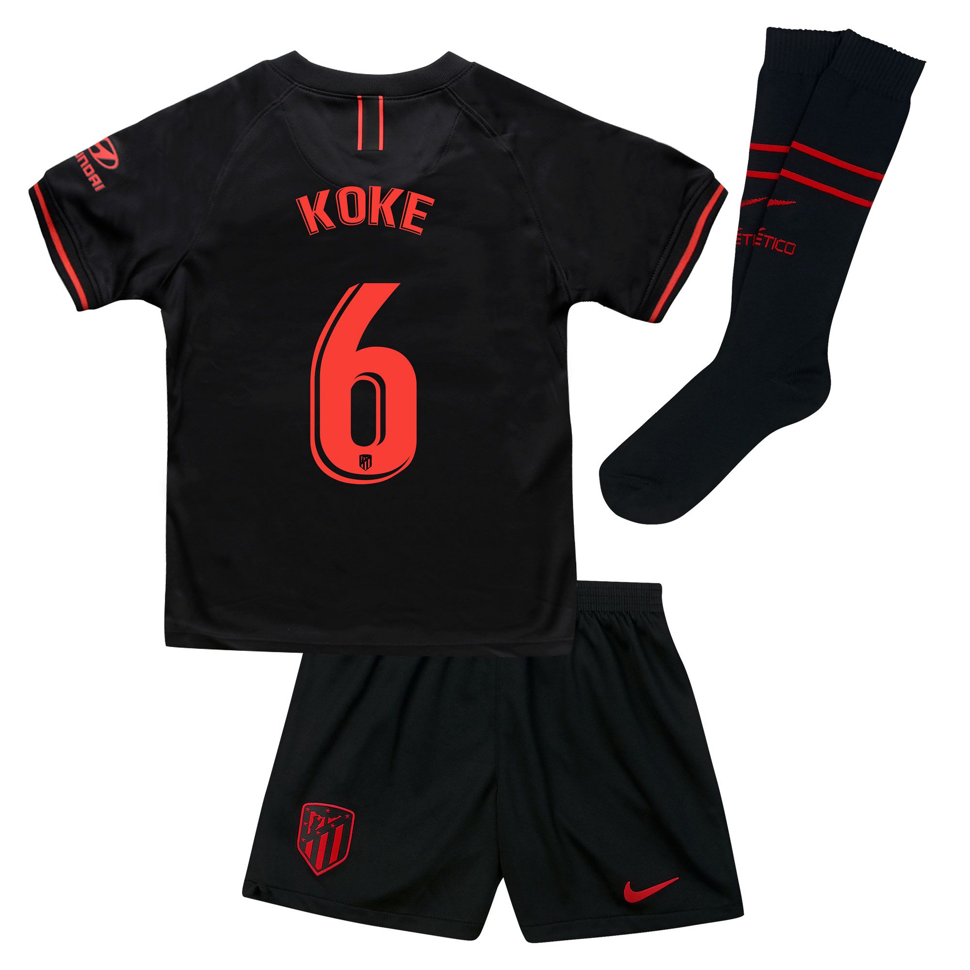 Conjunto 2ª Atlético de Madrid 2019/2020 Infantil Negro Koke - Fútbol Factory