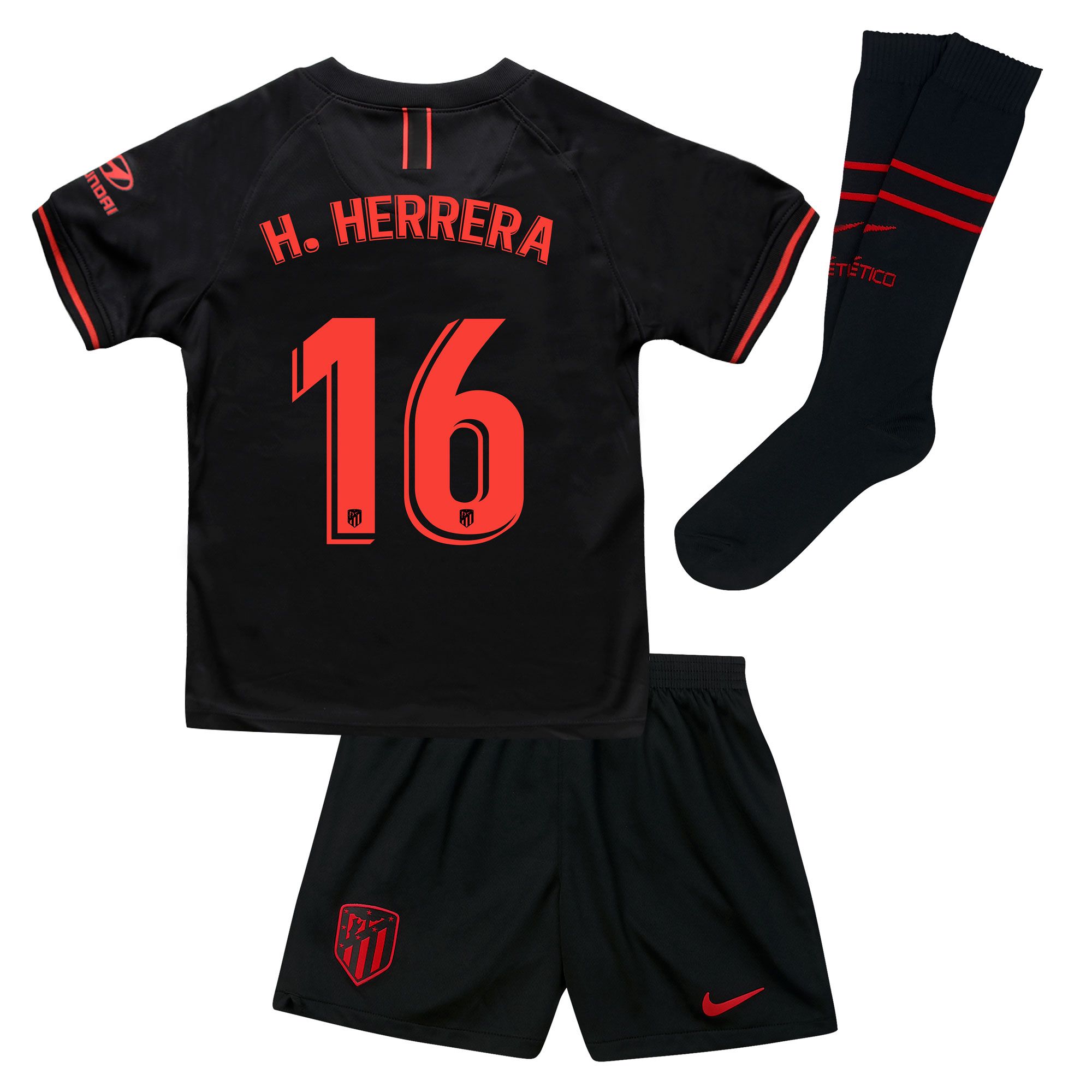 Conjunto 2ª Atlético de Madrid 2019/2020 Infantil Negro Héctor Herrera - Fútbol Factory