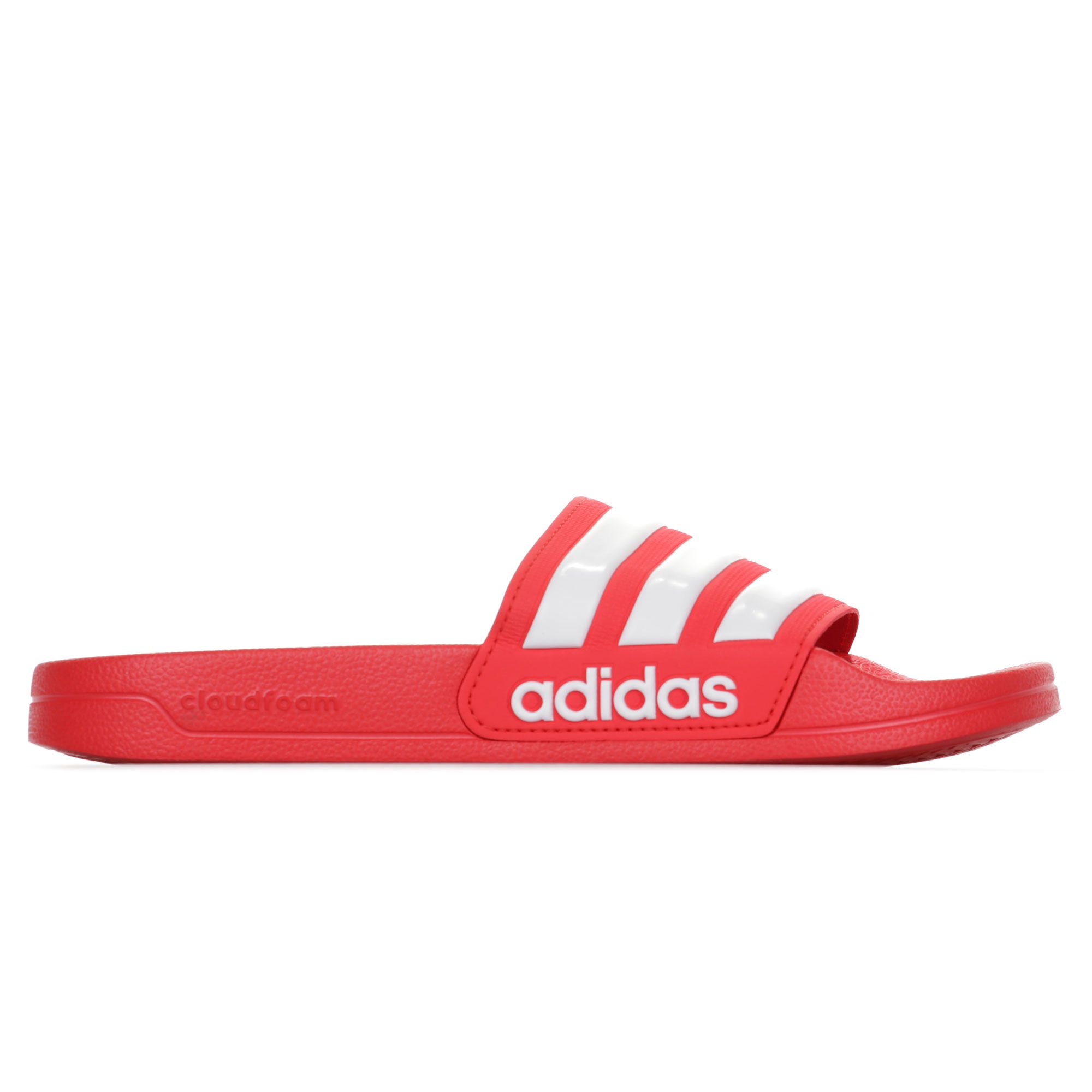 Chanclas Adilette Shower Junior Rojo Blanco - Fútbol Factory