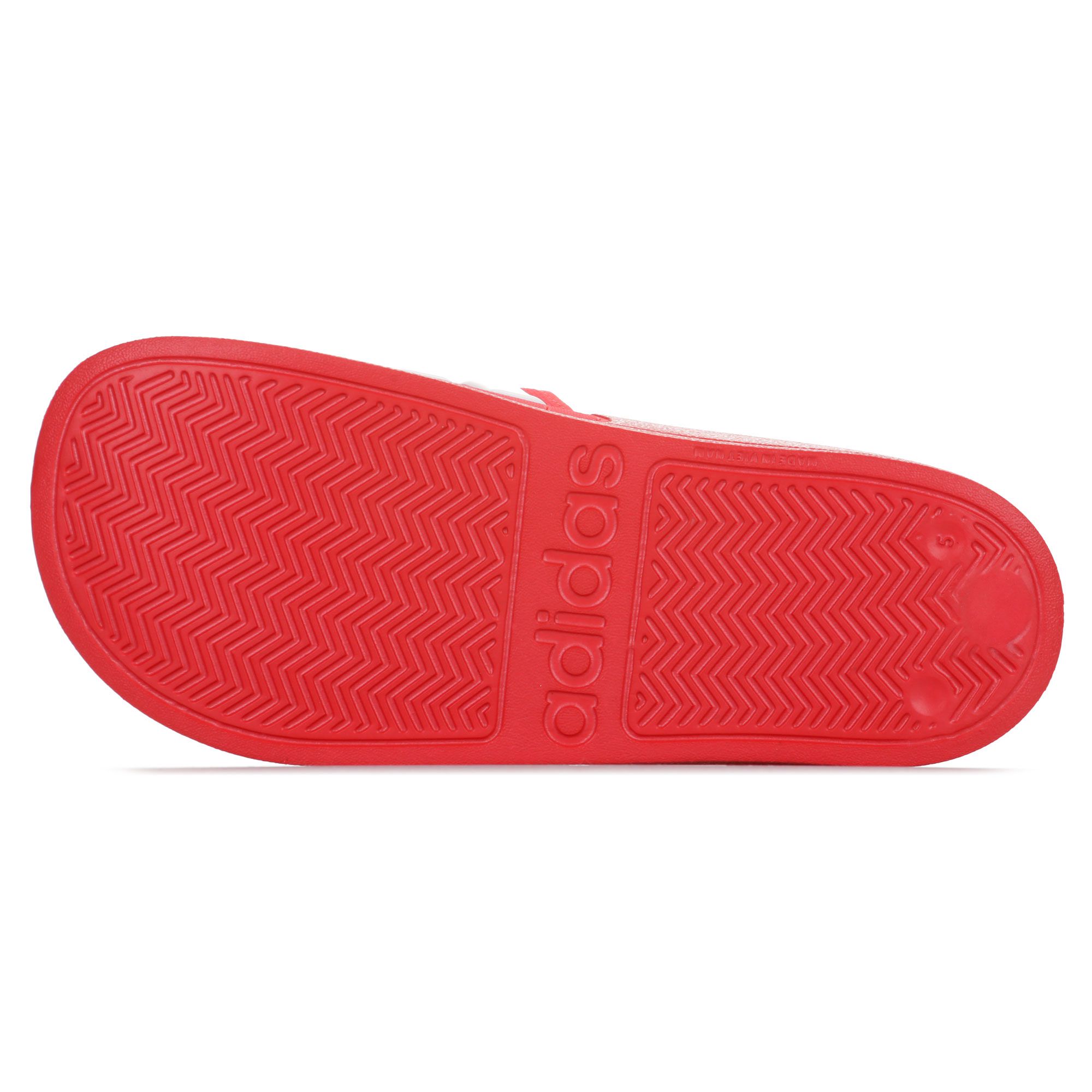 Chanclas Adilette Shower Junior Rojo Blanco - Fútbol Factory