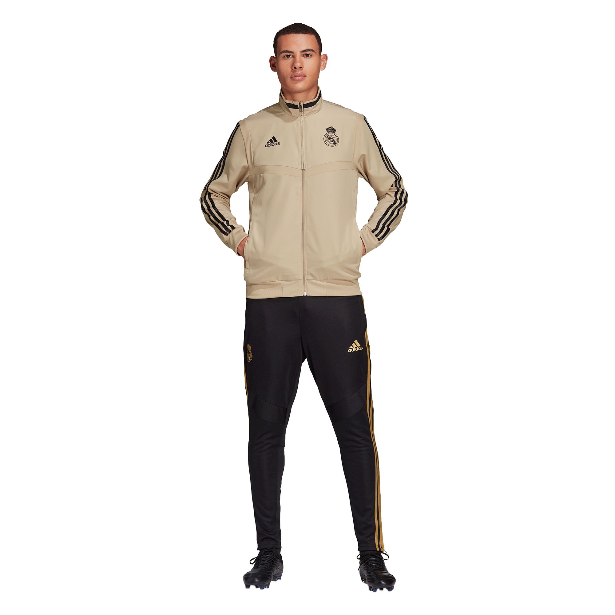 Chándal Pre-Match Real Madrid 2019/2020 Oro Negro - Fútbol Factory