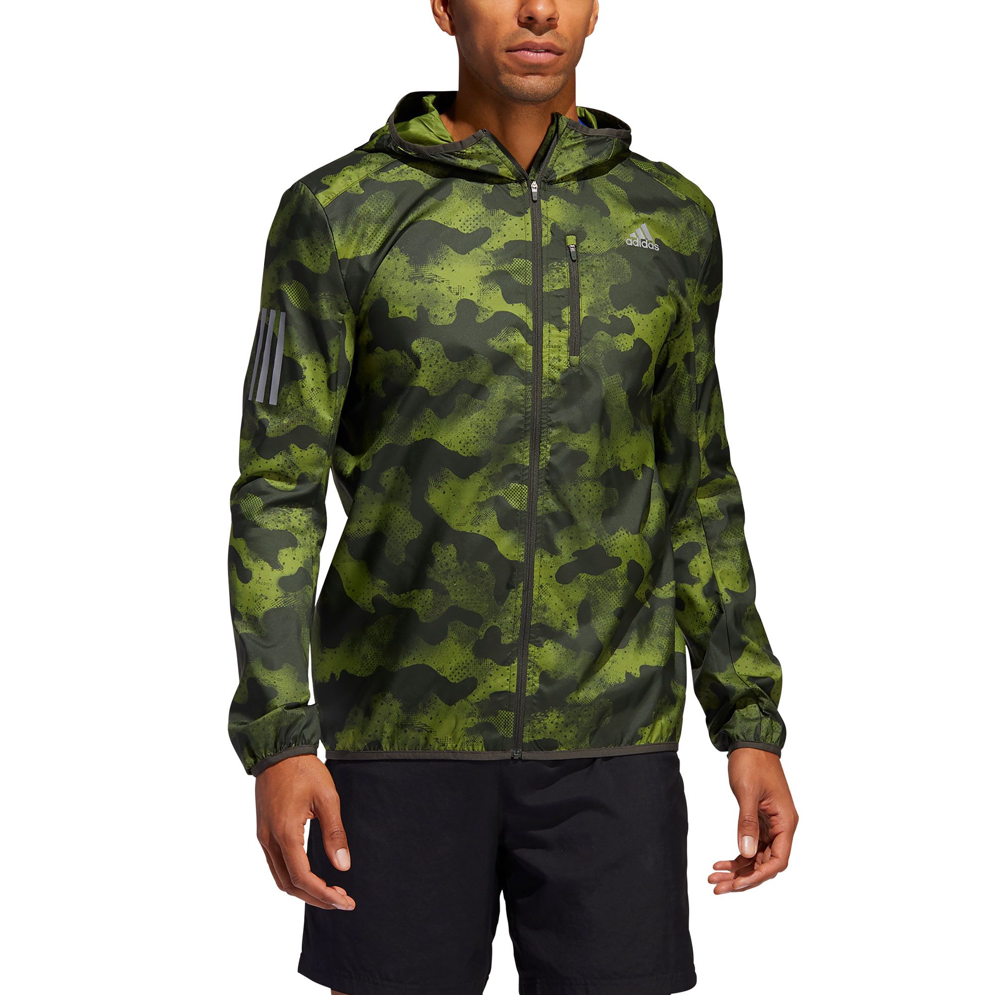 Chaqueta con Capucha de Running Own The Run Verde Camo - Fútbol Factory