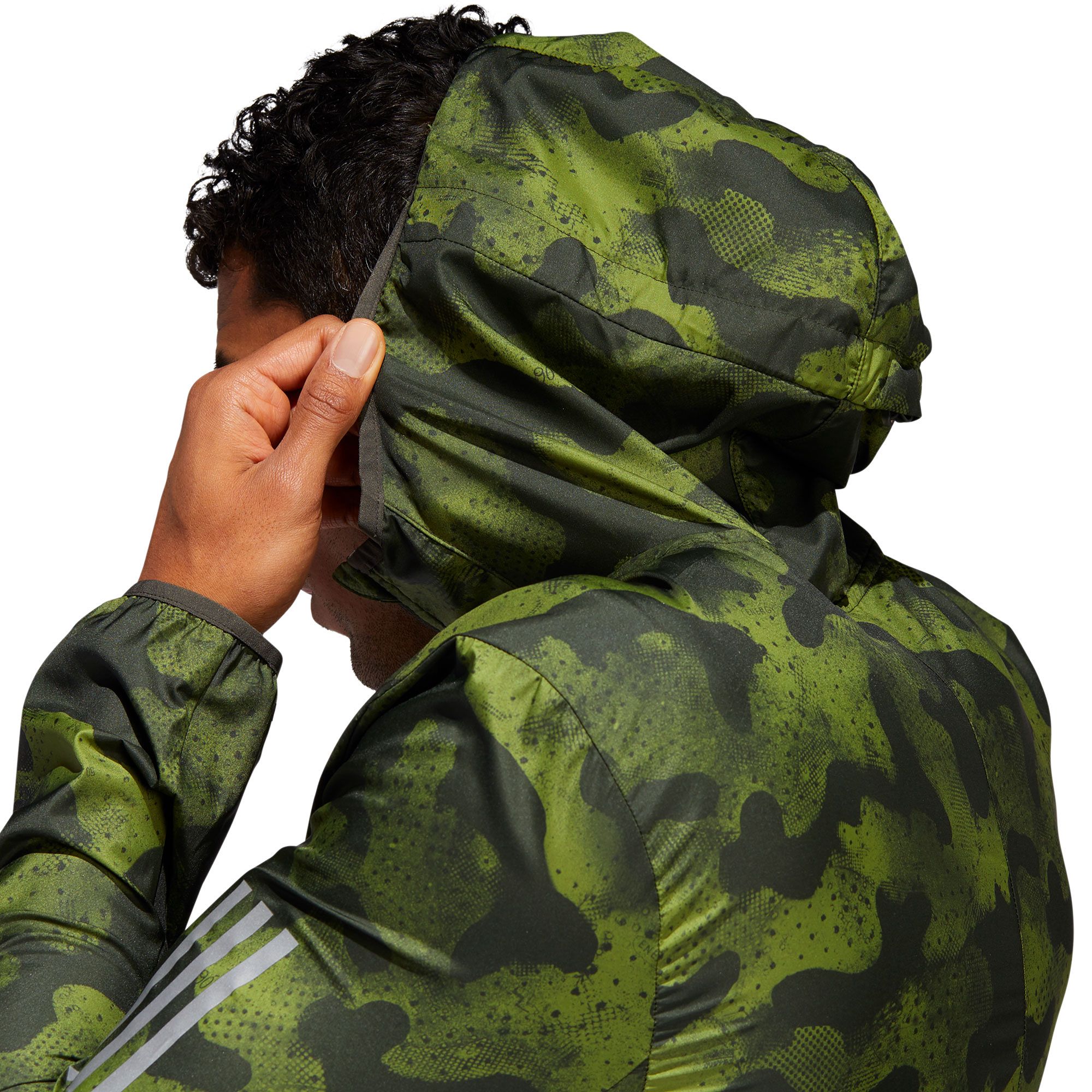 Chaqueta con Capucha de Running Own The Run Verde Camo - Fútbol Factory