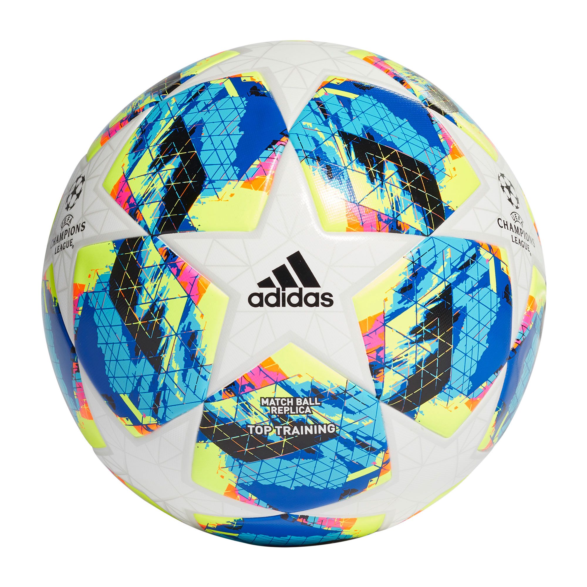 Balón de Fútbol 7 UCL Finale 19 Top Training Blanco Multicolor Balón de Fútbol 7 UCL Finale 19 Top Training Blanco Multicolor - Fútbol Factory