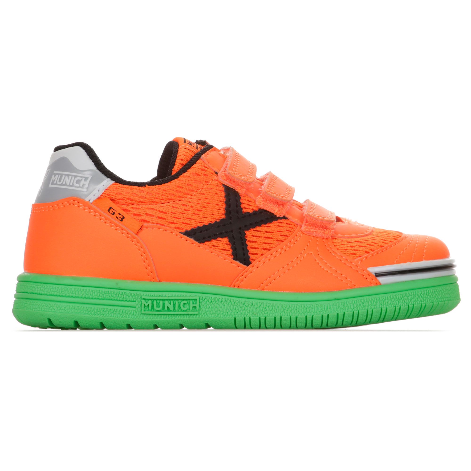 Zapatillas de Fútbol Sala G-3 IN Velcro Junior Naranja Verde - Fútbol Factory