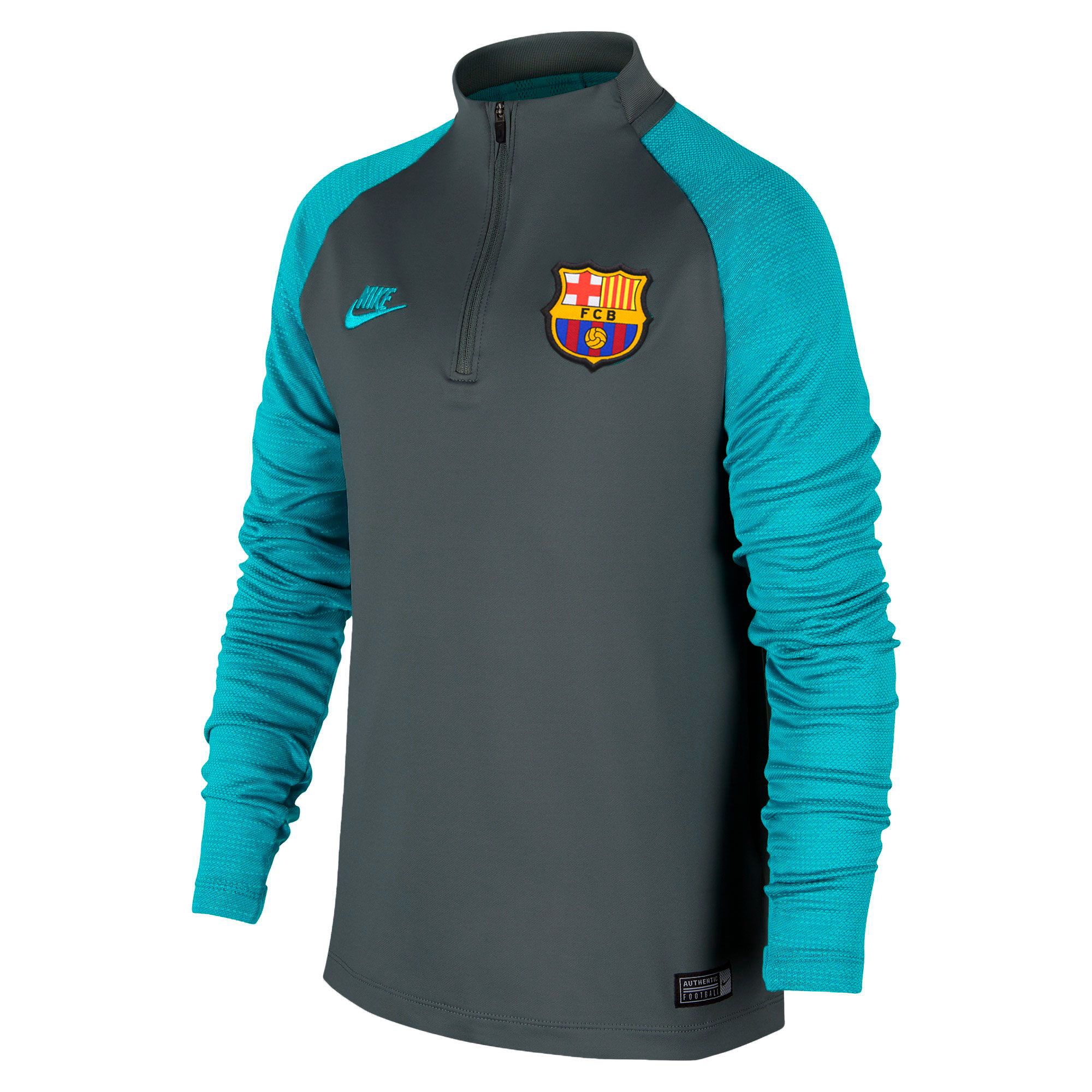 Sudadera de Training FC Barcelona 2019/2020 Dri-FIT Strike Junior Gris Verde - Fútbol Factory