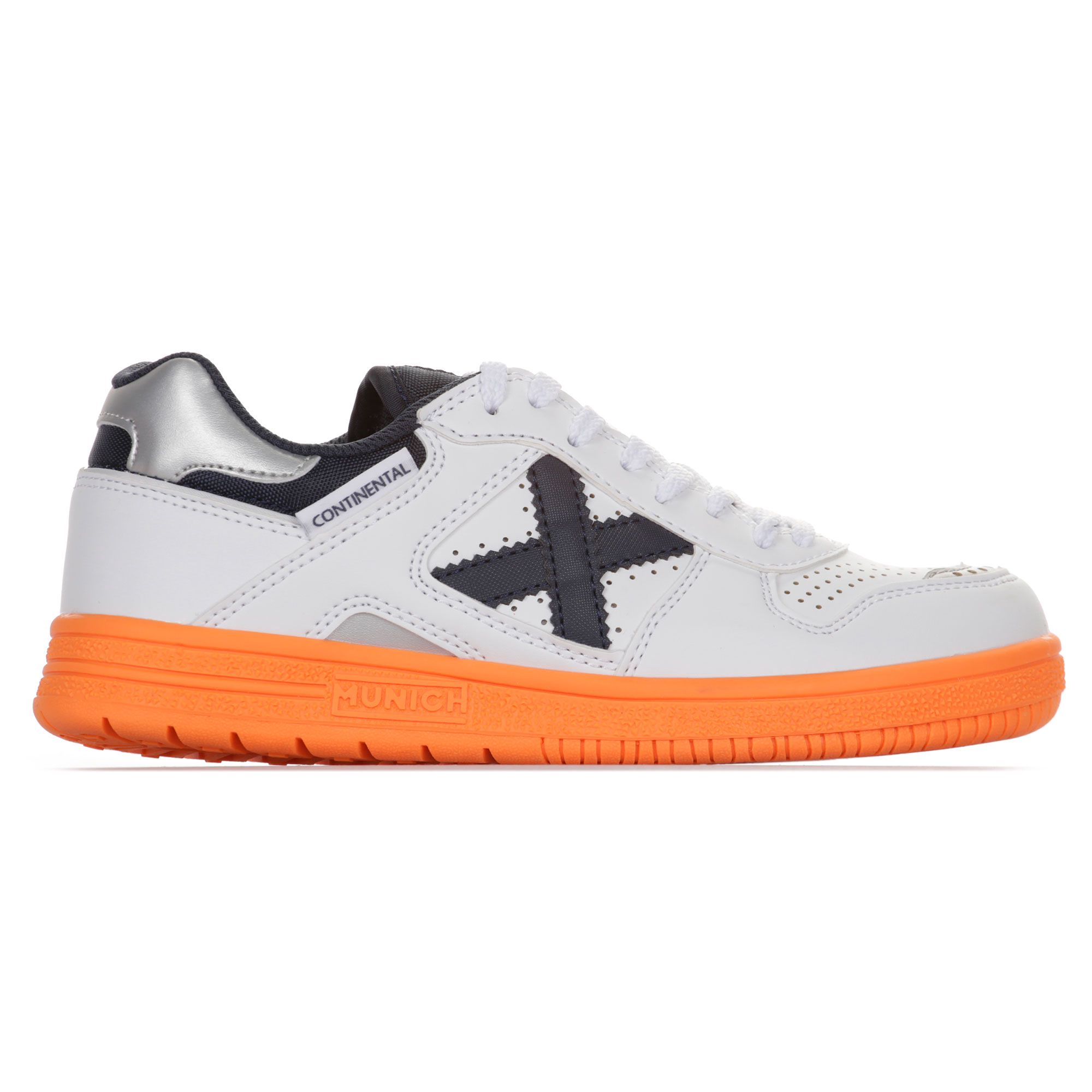 Zapatillas de Fútbol Sala Continental V2 Junior Blanco Naranja - Fútbol Factory