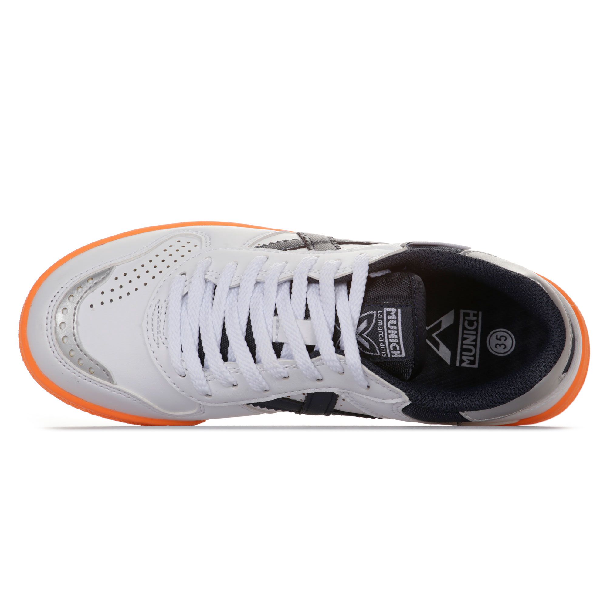 Zapatillas de Fútbol Sala Continental V2 Junior Blanco Naranja - Fútbol Factory