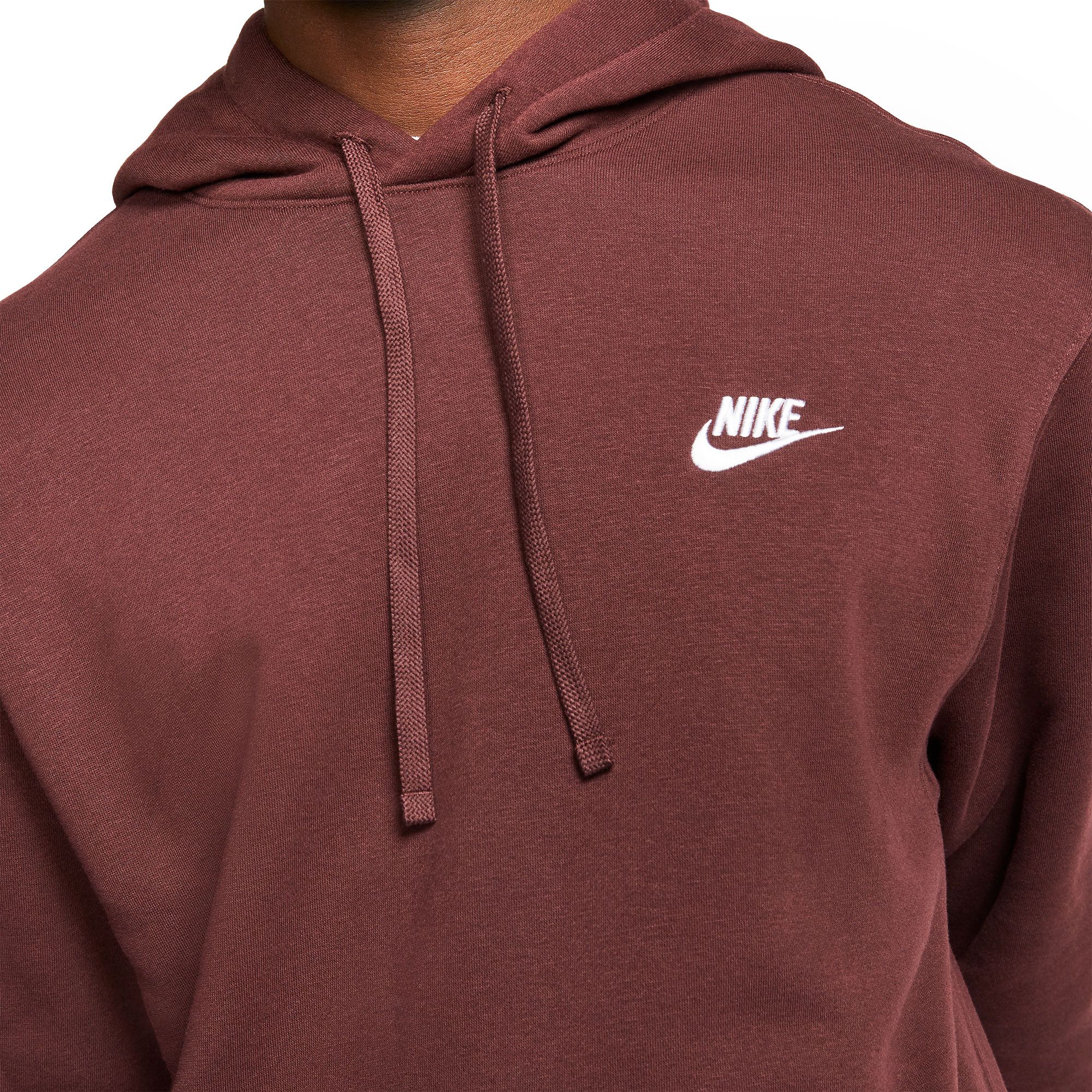 nike club hoodie mahogany